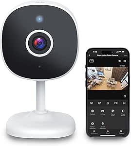 Geeni Insight Mini Smart Security Camera – 2K Quad HD, Adjustable Angle, Motion Detection, Night Vision, Two-Way Audio, Compact Wi-Fi Camera, Works with Google Home & Alexa asin的图片