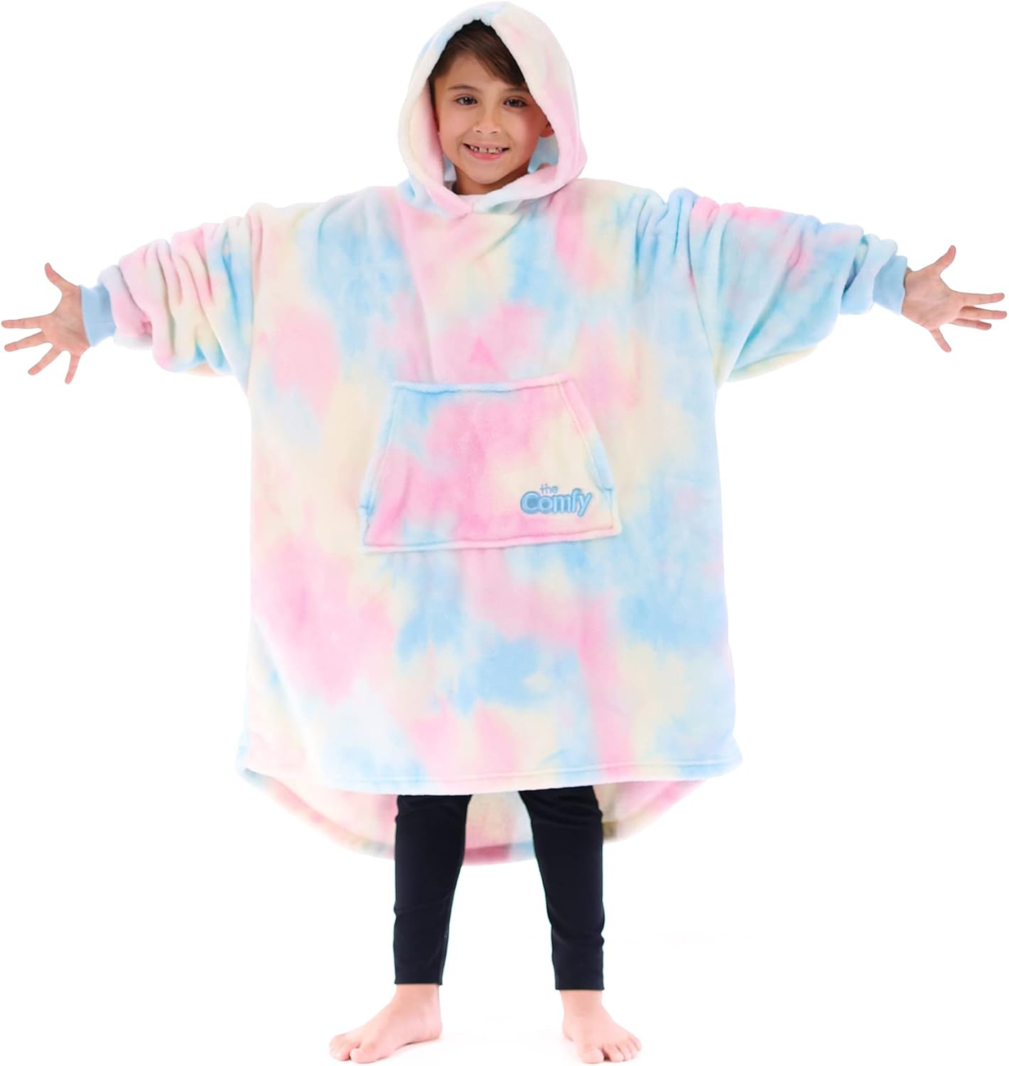 THE COMFY Dream Jr for Kids | Lightweight Microfiber Fleece Wearable Blanket with Hood & Pocket | Seen on Shark Tank
