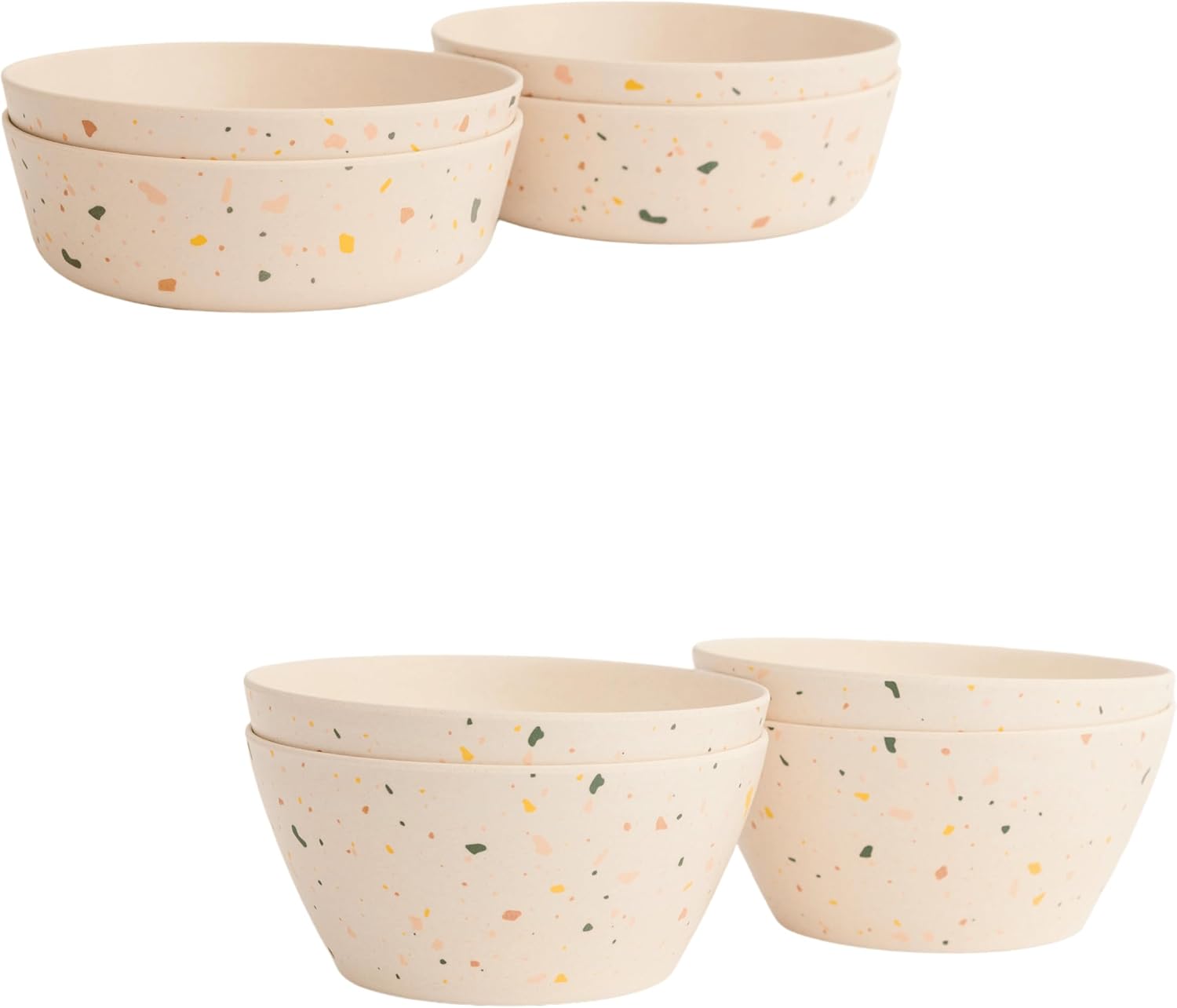 Nook Theory Bamboo Bowl Set for Kids – 18 Oz and 22 Oz Lightweight Dinnerware for Everyday Use (Celebration)
