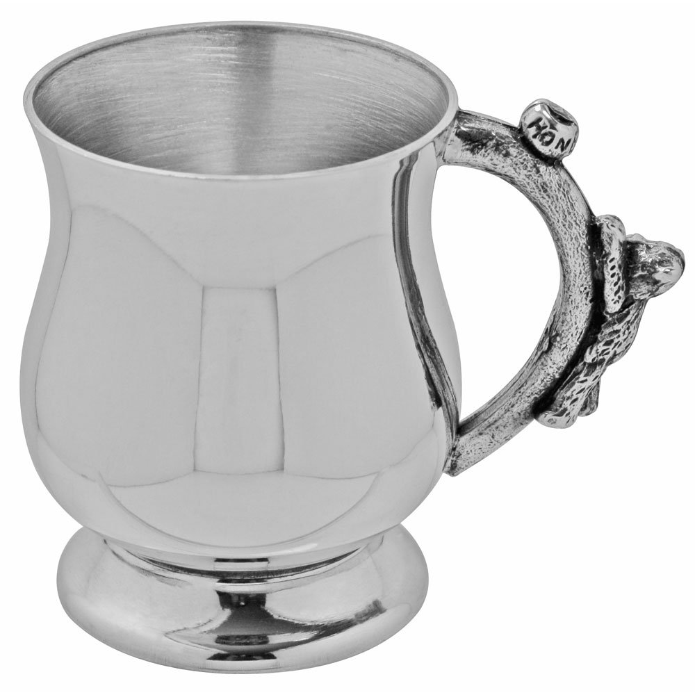 English Pewter Company Sheffield, England Women's Cream/Black English Pewter Company Teddy Bear Handle Child's Christening Baptism New Birth Keepsake Cup. Personalised With Free Engraving [Bg91]