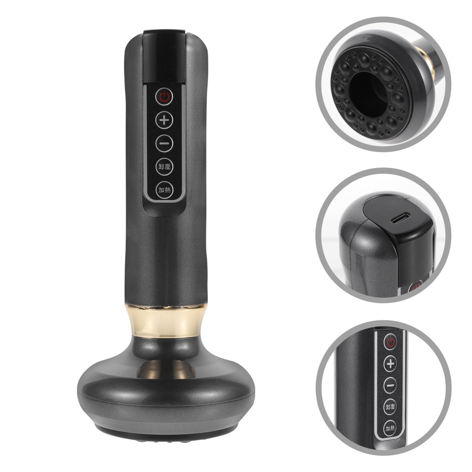 Masajeador Eléctrico de Raspado Multifunción Abs Negro 1 Juego 5v
