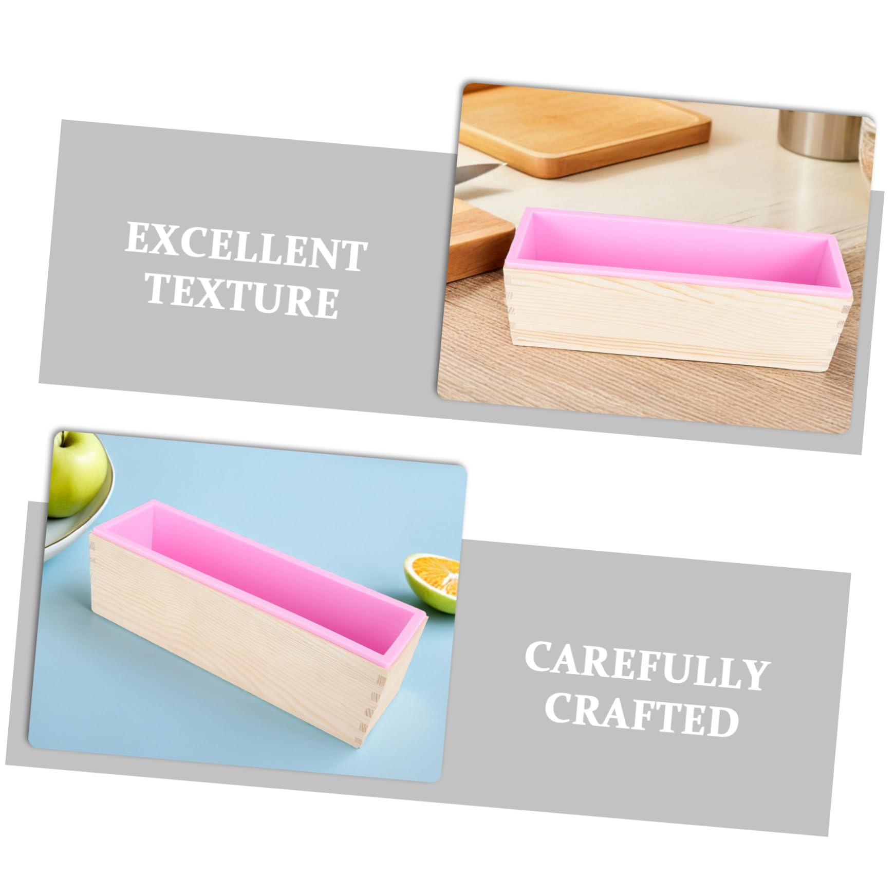 GLEAVI Molde De Madera Para Tostadas Con Tapa Molde Antiadherente Para Hornear Pan De Masa Madre Multiusos Para Pasteles y Jabón De Silicona Cocina