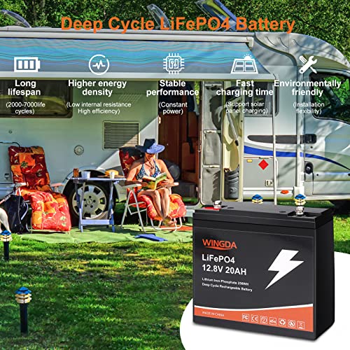 Lifepo4 Battery 12V 20Ah, 2000-5000 Cycles Lithium Iron Phosphate Battery With Built-In Bms Perfect For Camping Power,Rv,Toys,Scooter,And Most Of Outdoor And Indoor Easy Installation. #TOP4