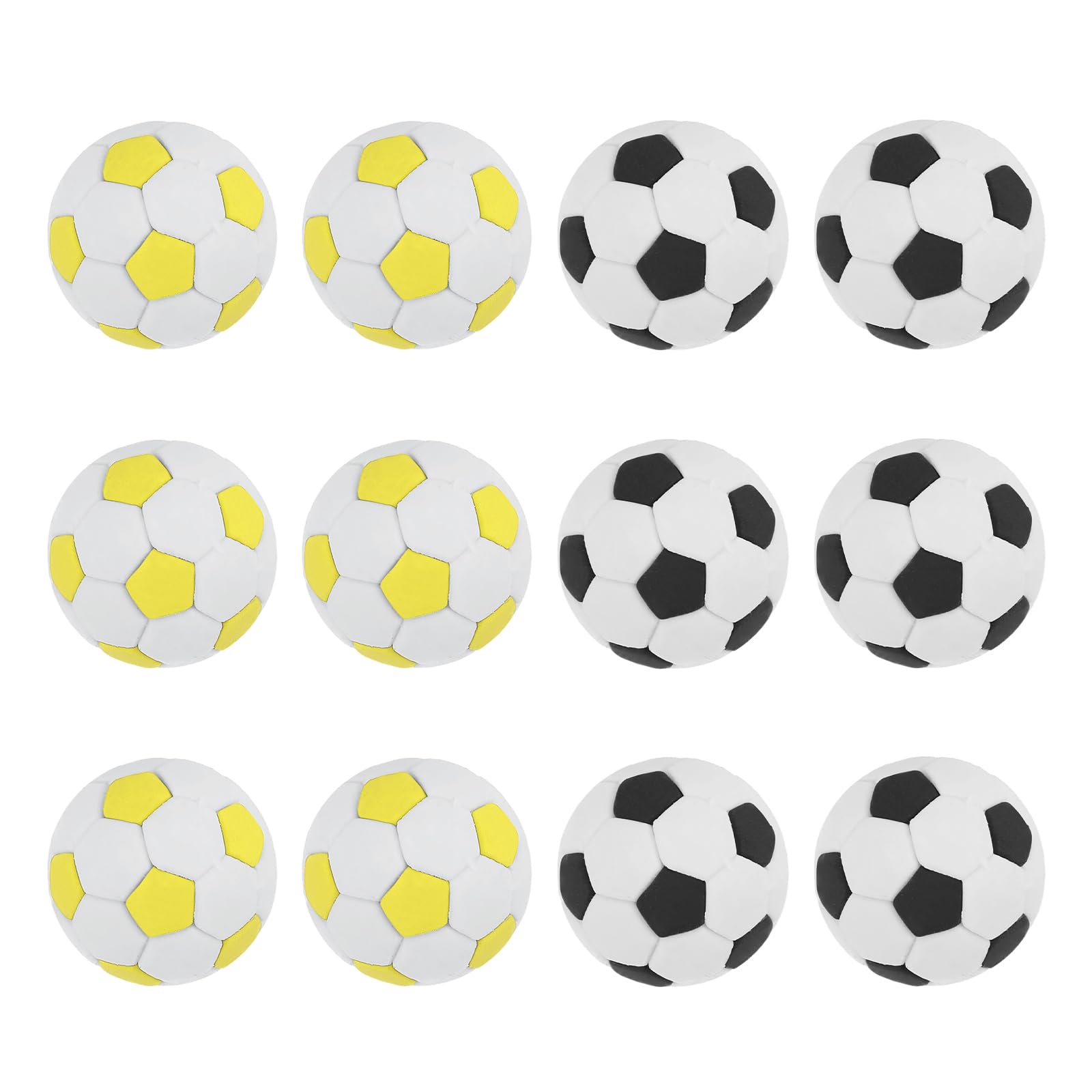 PATIKIL 3D Sports Balls Erasers, 12 Pcs Fun Football Pencil Erasers, Small Ball Pencil Rubber Take Apart for Classroom Prizes Reward Party Favors Boxes Gifts Bag Stuffer, Black/Yellow