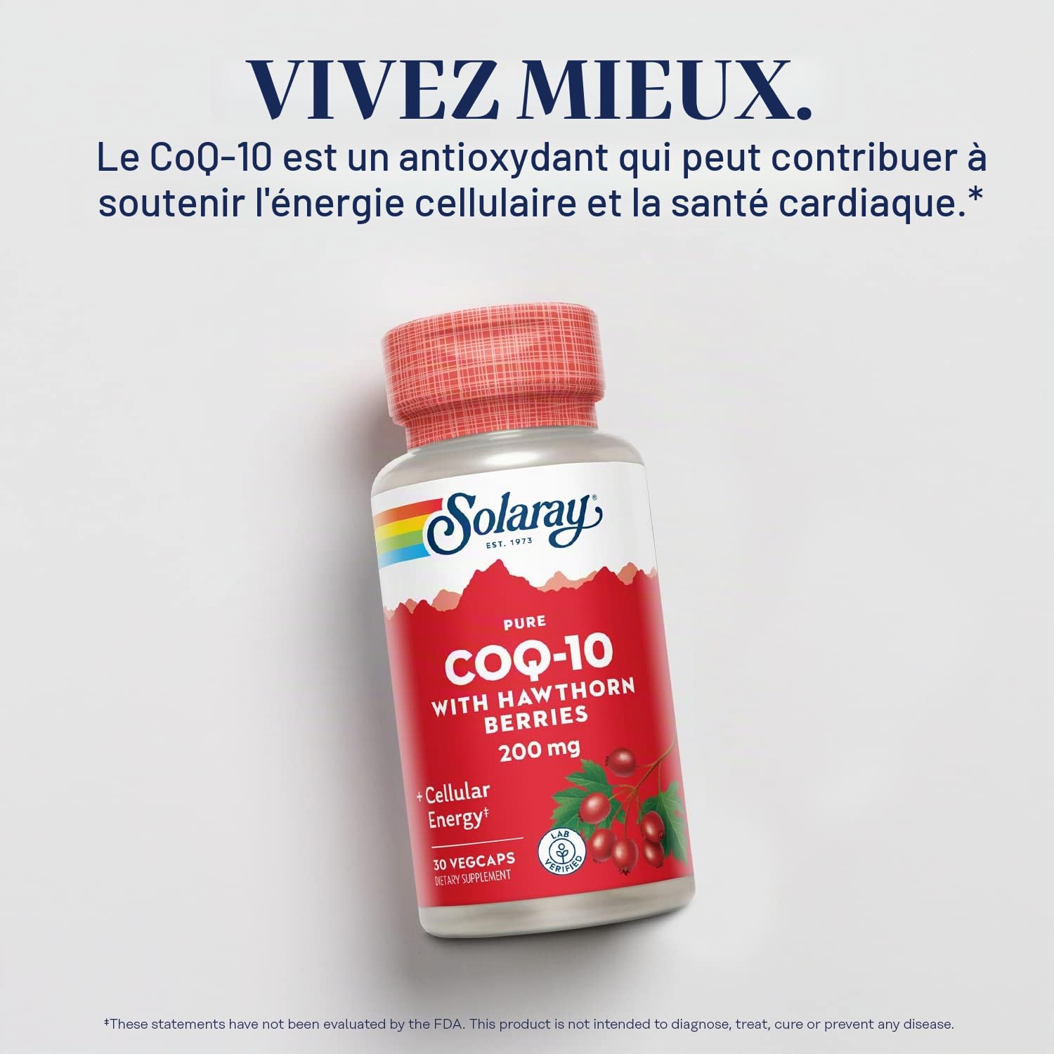 SOLARAY PURE COQ10 200mg 30vcap. – complément alimentaire sous forme de gélules, à prendre régulièrement selon la dose conseillée et facilite la prise en charge de votre bien-être au quotidien. et dev