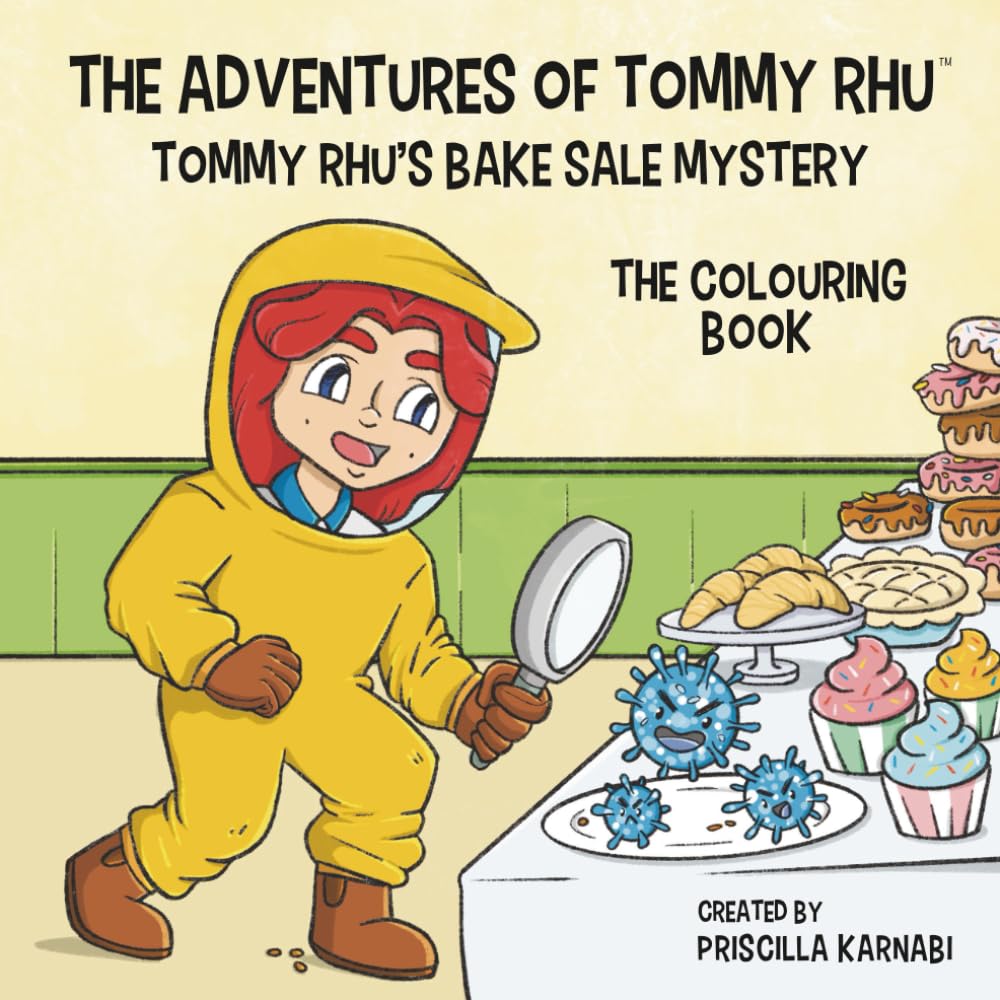 The Adventures of Tommy Rhu: Tommy Rhu's Bake Sale Mystery Colouring Book