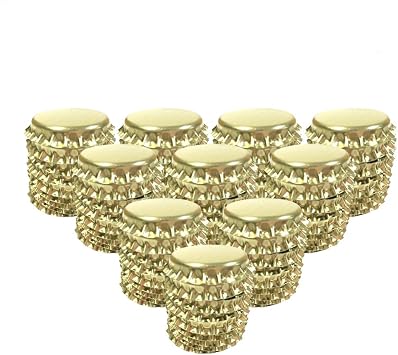 100 PCS Crown Bottle CaPs Decorative Bottle Cap Both Sideds Printed for Hair Bows, DIY Pendants or Craft ScraPbooks Gold...