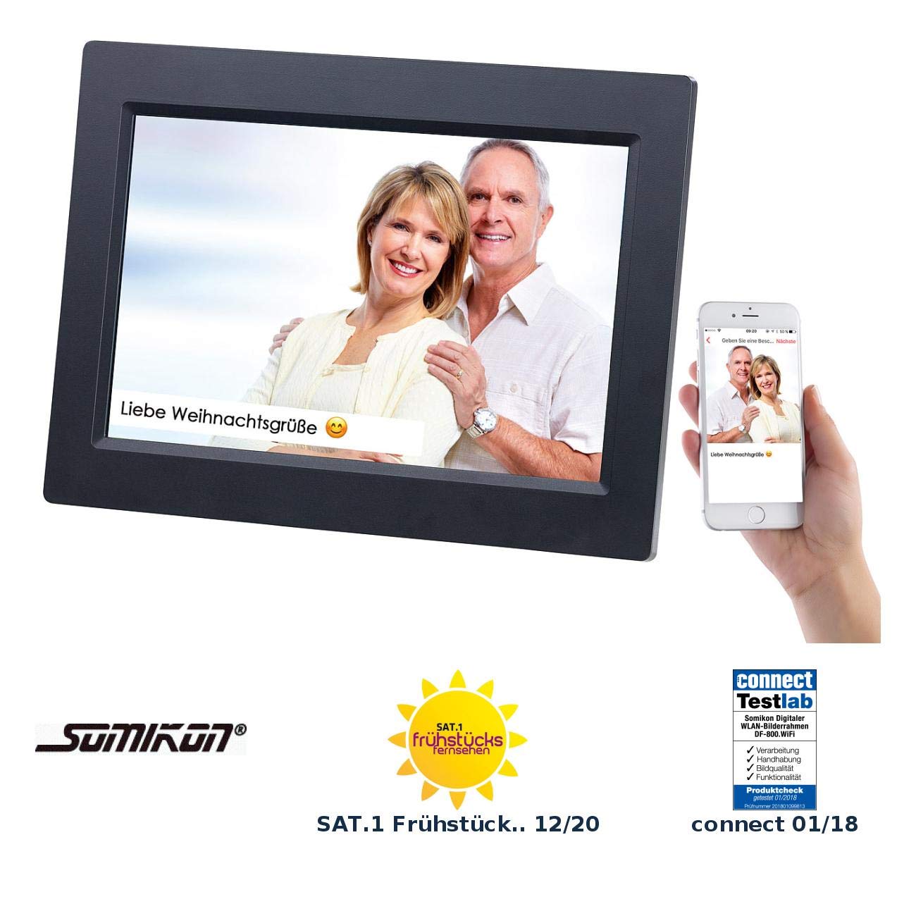 Somikon Cadre Photo numérique connecté à écran Tactile IPS 10,1" DF-800.WiFi