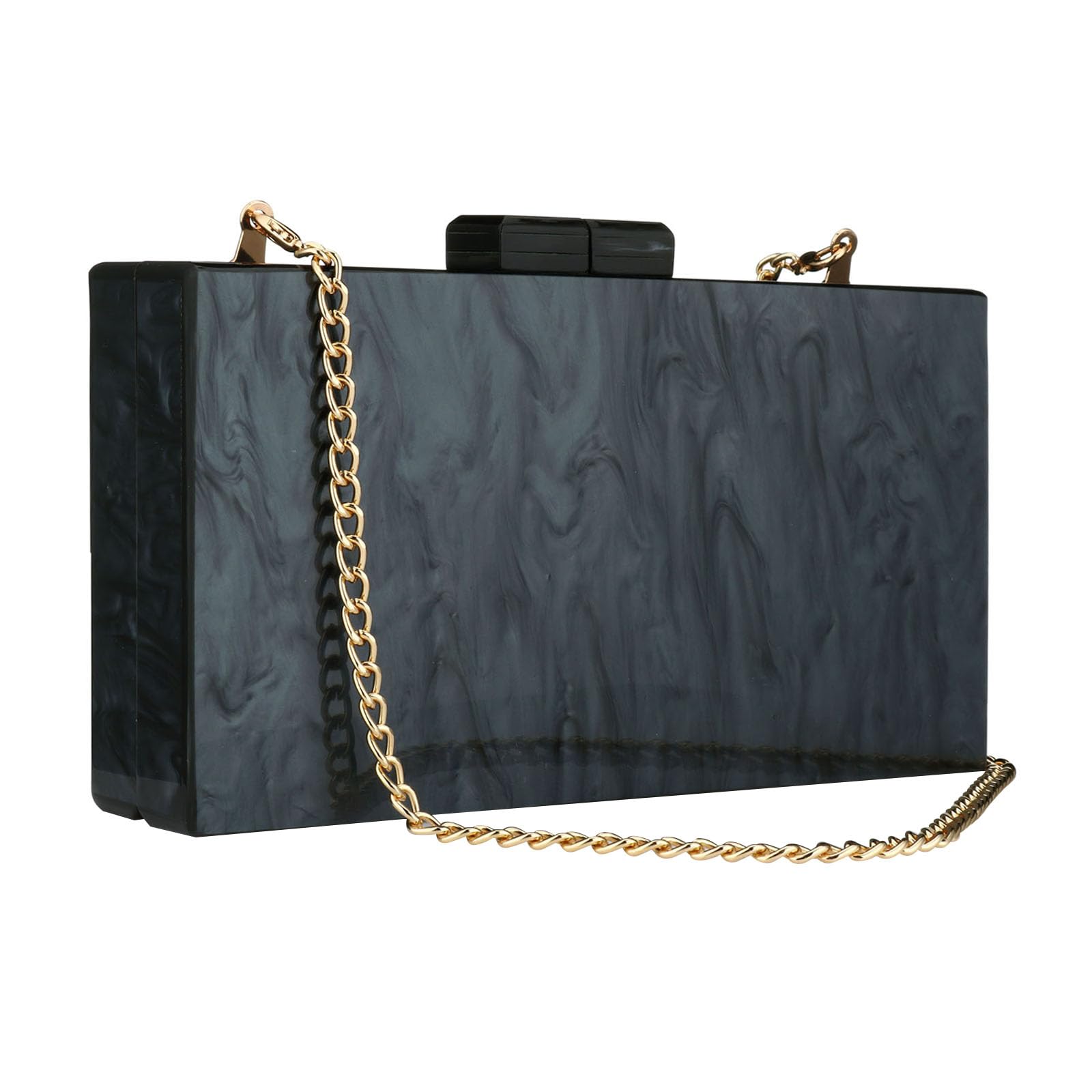 YYW Acrylic Clutch Purses for Women Wedding : Multicolor Evening Crossbody Bag Marbling Handbags with Detachable Chain