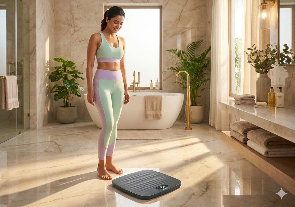 Newnik PSE201 Digital Personal Body Weighing Scale | Strong ABS Build Electronic Bathroom Scale | Accurate Weight Machine for Home, Clinic, Hospital, Gym & Fitness Use | LCD Display, Auto On/Off