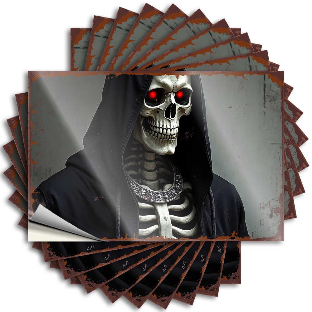 Stickers Core | Optical Illusion Tumbler Happy Halloween Spooky Halloween Skulls for Thankful(8X12CM)