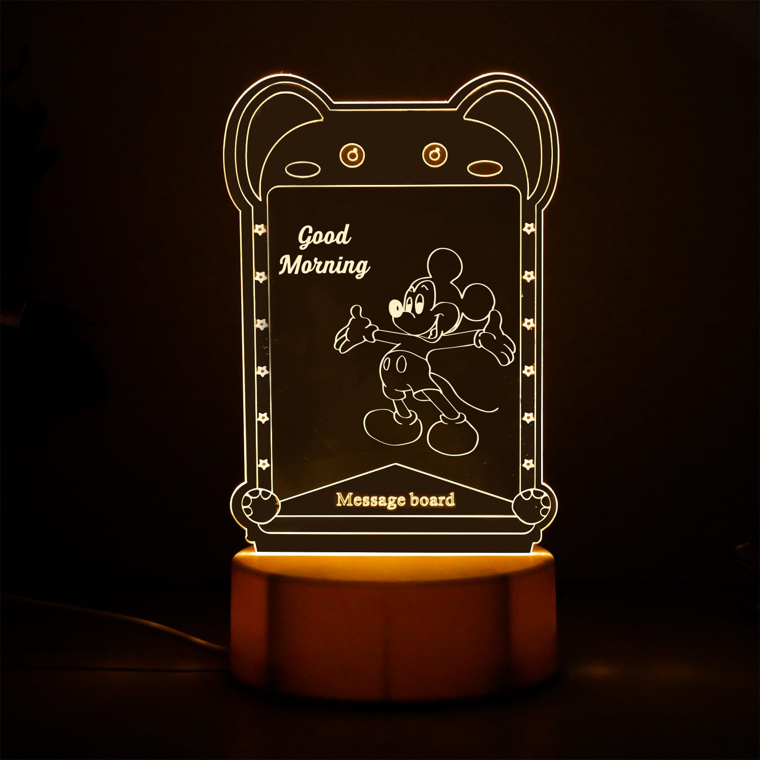 StarLaser Acrylic Teddy Shape Message Board Lamp with 1 Pen Creative Keeps Notes Drawing Table lamp for Decoration Rewritable Table Lamp-image-37