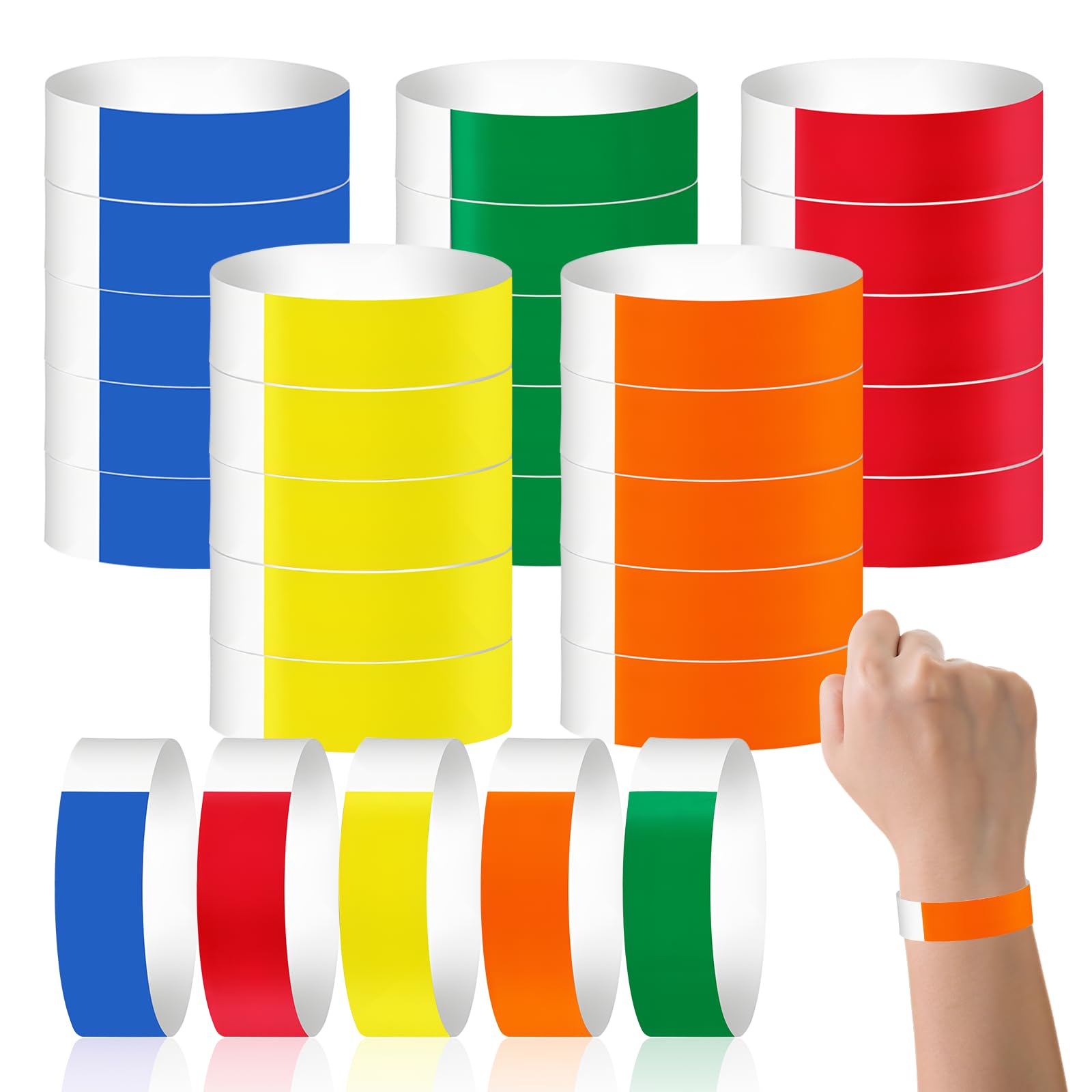- 500PCS Paper Wristbands for Events, Waterproof Colored Wristbands,Lightweight Disposable Wrist Bands for Concerts, Festivals, Parties,VIP Identification and More