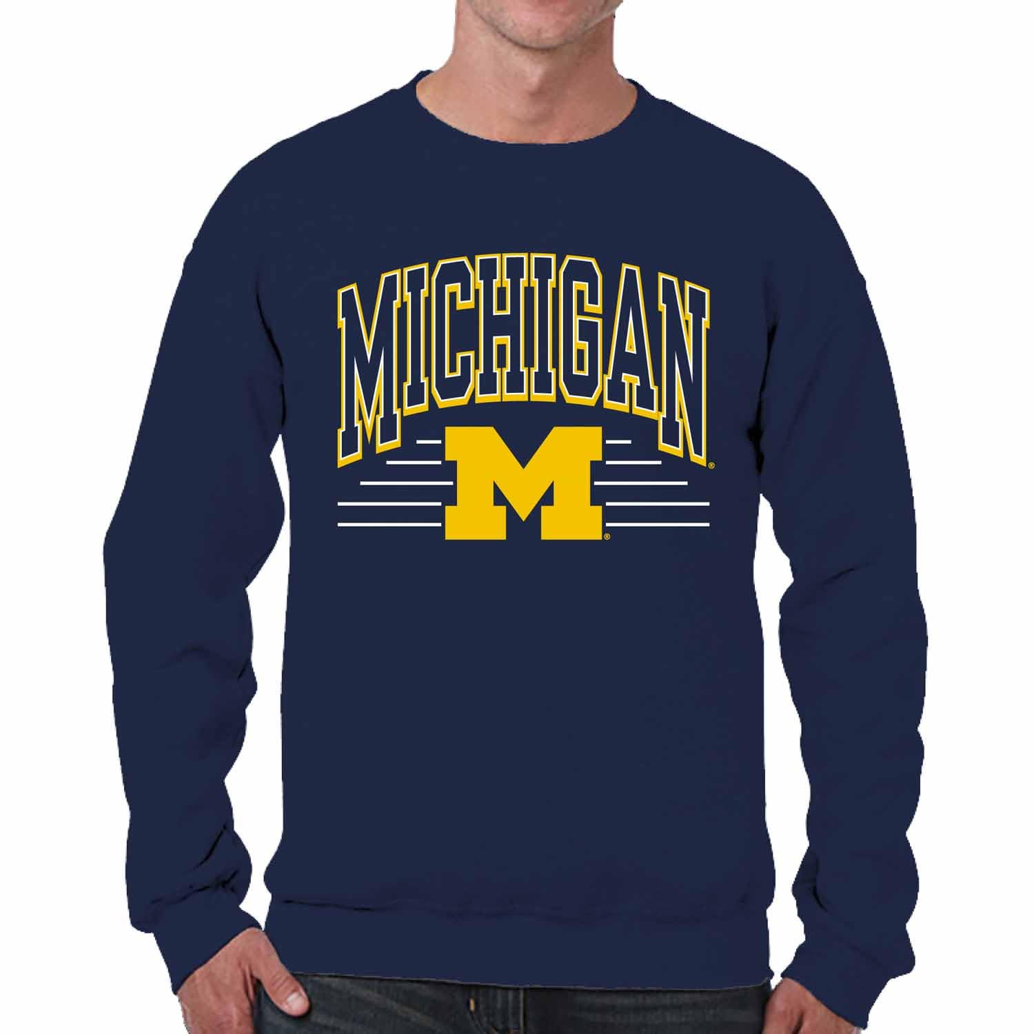 Campus Colors NCAA Adult Unisex Overtime Classics Crewneck Fleece Sweatshirt, Cozy Cotton Poly Blend, Timeless Design, Navy, XL โ image 1