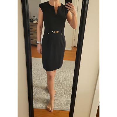 Calvin Klein Women's Shift Dress with Gold-Tone Ecuador | Ubuy
