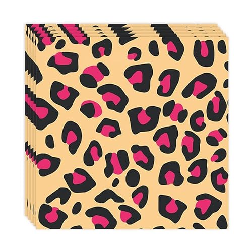 40PCS Leopard Print Party Napkins – Animal Print Disposable Table Napkins for Birthday, Kids, Women, Safari or Jungle Themed Party Decorations, Eco Friendly Biodegradable Paper Tableware