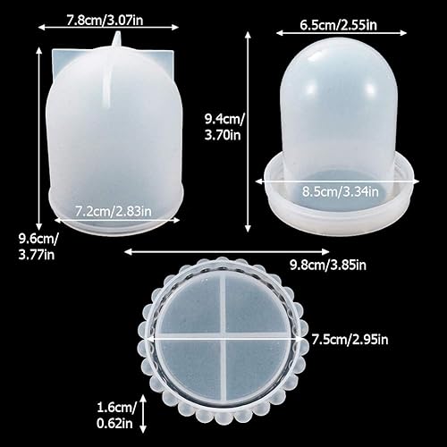 Miniatura 4 de Cloche Bell - Moldes de resina con base para dados y taza, juego de moldes de silicona, joyería creativa, coleccionable, soporte para exhibición,