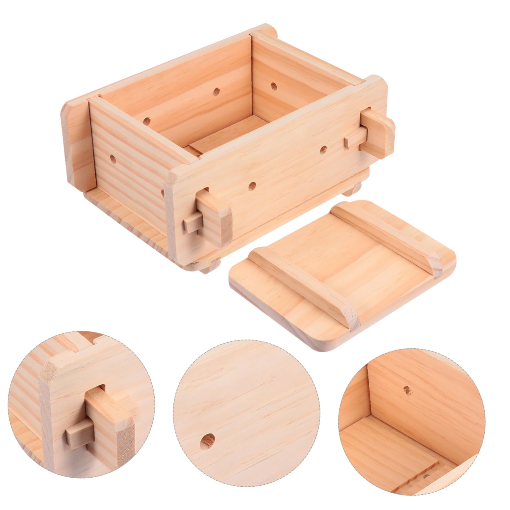 GRIRIW Tofu Press Mold Set Tofu Form for Homemade Tofu Sturdy Wooden Tofu Molding Tool Healthy Curd Maker