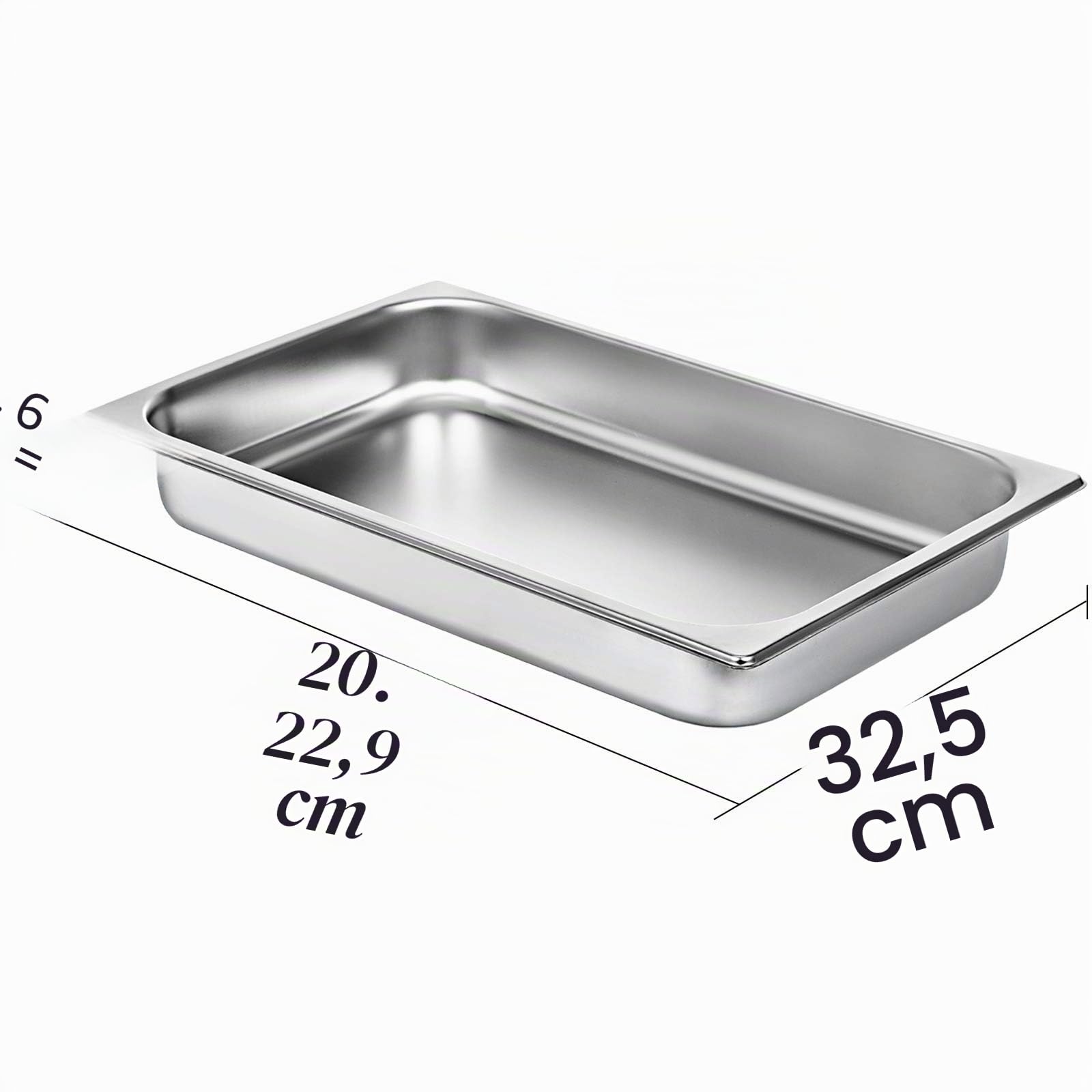 VEVOR Set di 6 piatti da forno in acciaio inox, 8,5 l, spessore 0,8 mm, vassoio levigato rettangolare effetto specchio per alimenti per cucina di ristorante e dolci