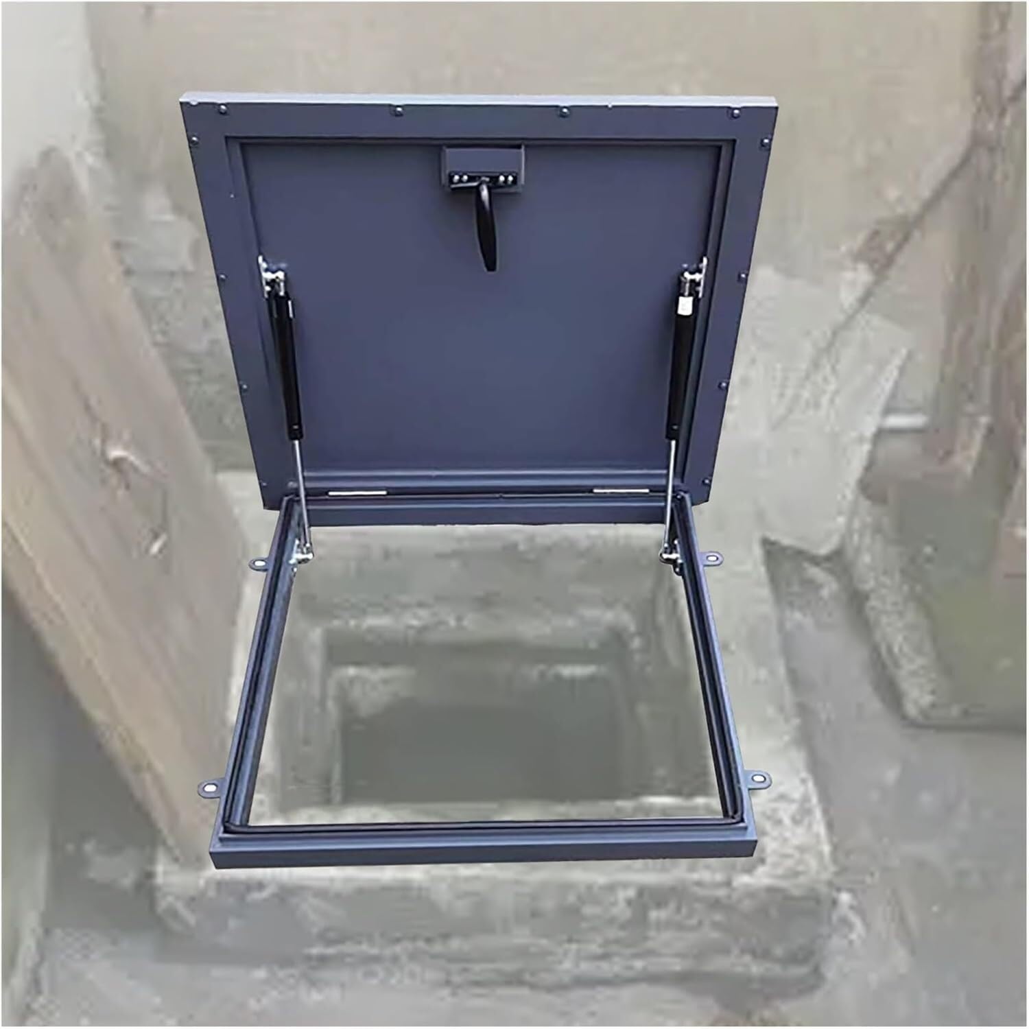 VUIKLCty Metal Roof Hatch Cover, Rainproof Manhole/cellar Exit Cover, Rectangular Attic Skylight Cover(65 * 65cm)