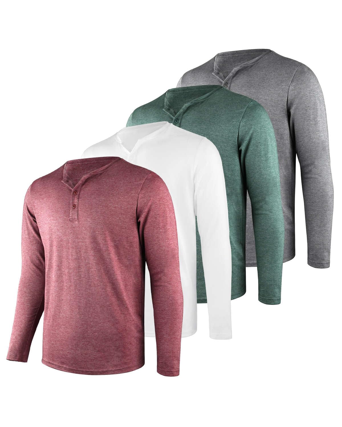 Liloak Henley Shirts Pack Herren Langarm/Kurzarm,T Shirt Multipack Sommer/Winter Männer Für Golf Arbeit