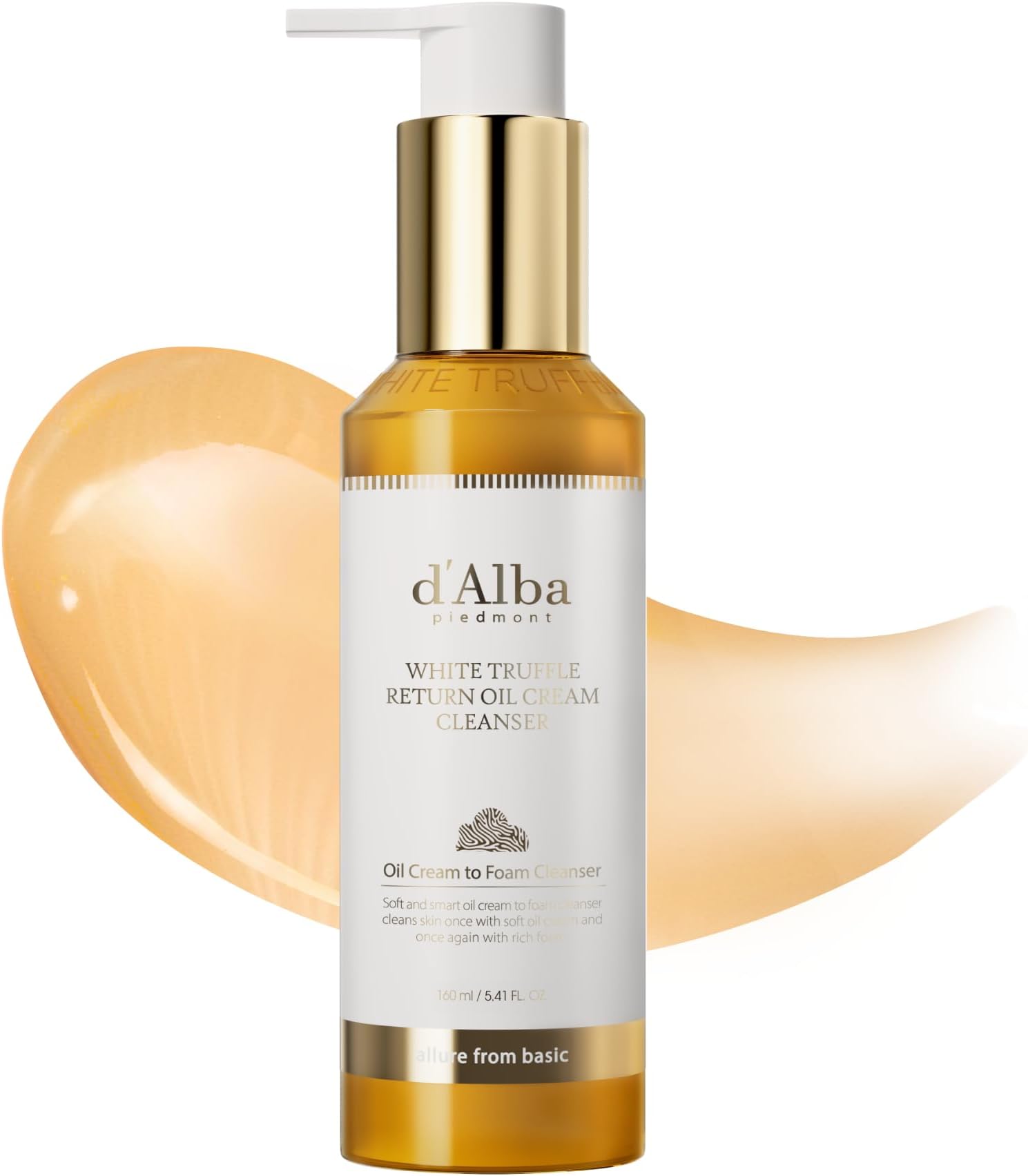 d'alba Piedmont Official White Truffle Return Oil Cream Cleanser (150ml) - Pore, Keratin, Facial Cleanser, Makeup Remover, Sunscreen Remover, Oil Cleansing, Cream Cleansing, Dry Skin, Sensitive Skin