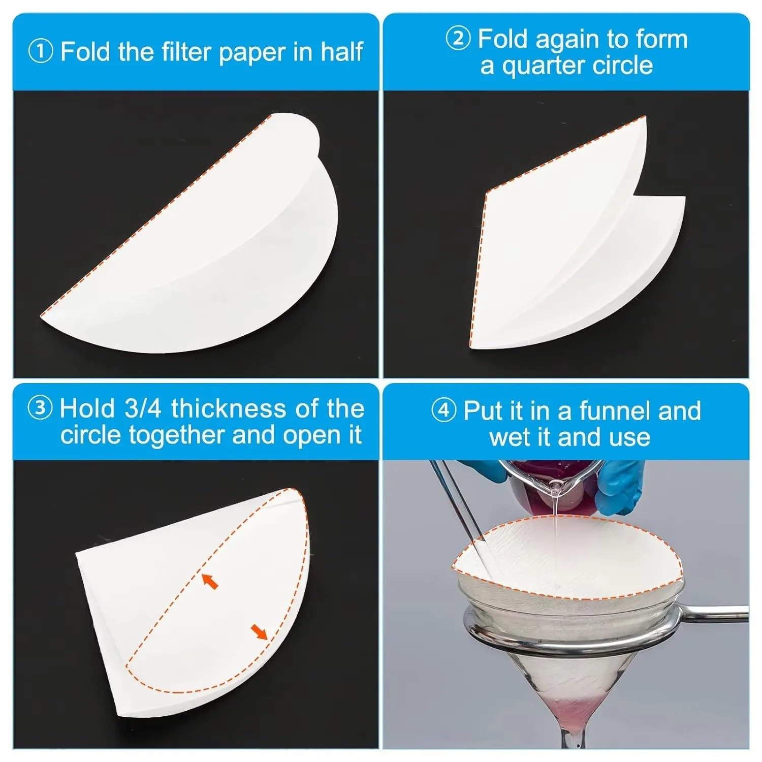 Carta da filtro quantitativa 7/9/11/15/18 cm Industria chimica Veloce Medio Lento Carta da filtro for test delle ceneri di olio motore Laboratorio(9cm Fast speed)