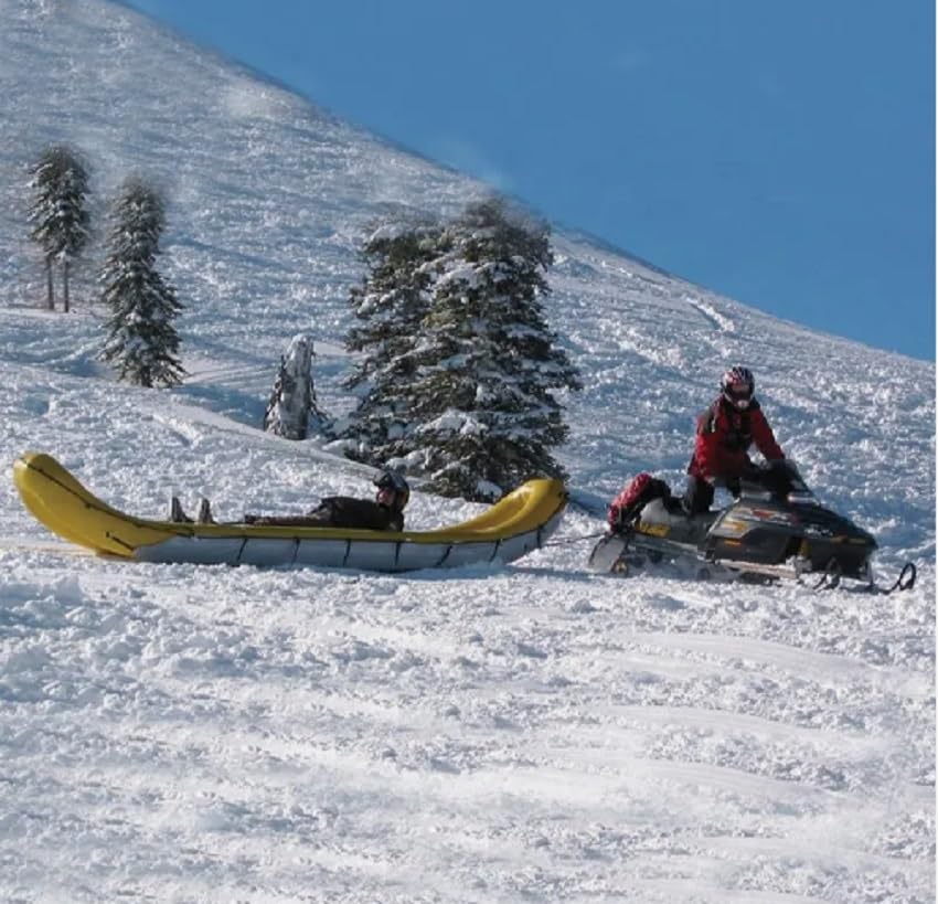 BOZHOUYUPIN Inflatable Ice Rescue Sled Inflatable Rapid Raft Water Rescue Boat Jet Ski Board, yellow