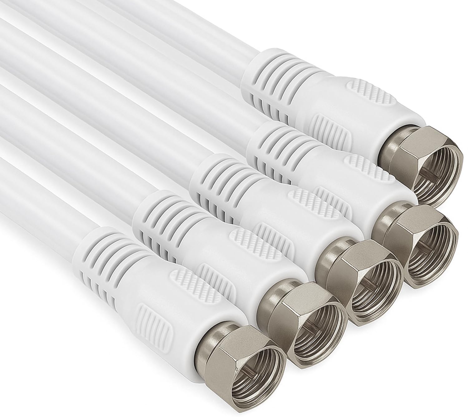 1aTTack.de SAT antenna adapter cable, 1.5 m, 2 shielded F connectors > coaxial socket SAT white, Ku 75 dB - 2