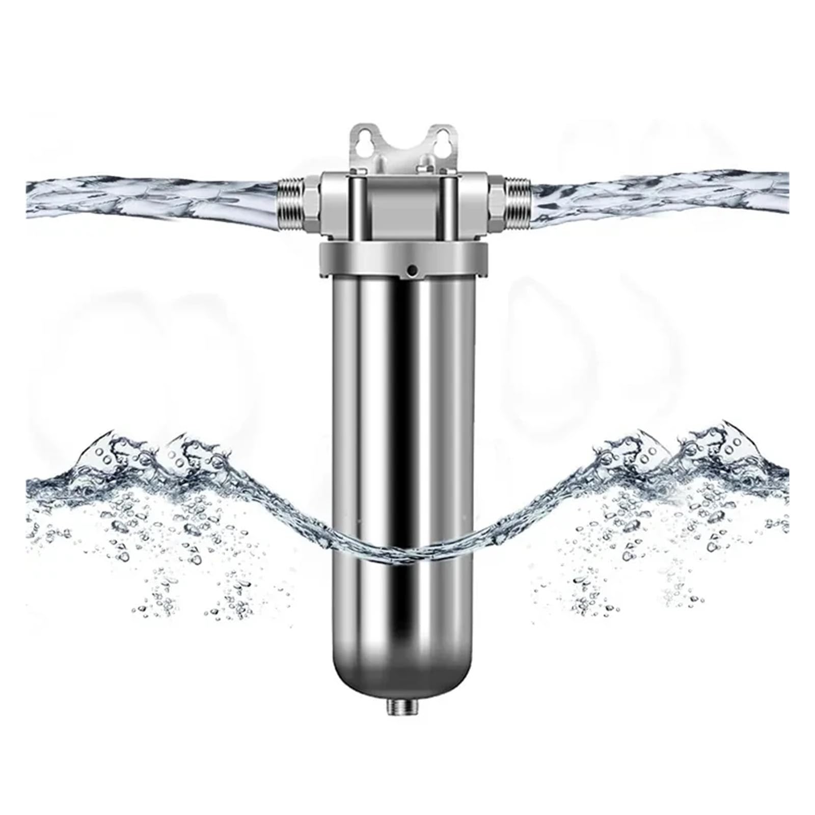 Depuratore d'acqua in acciaio inossidabile con prefiltro for uso domestico con depuratore d'acqua prefiltro Full House Filtrazione da 4 tonnellate Sostituzione sottolavello(4T -DN20)