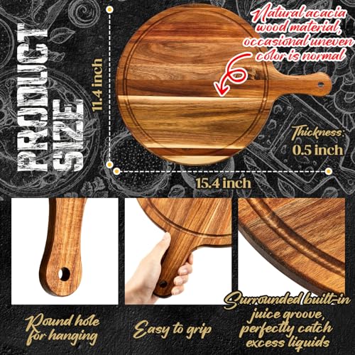 Tabla de Cortar Redonda de Madera Acacia 10 Pzs miniatura 2