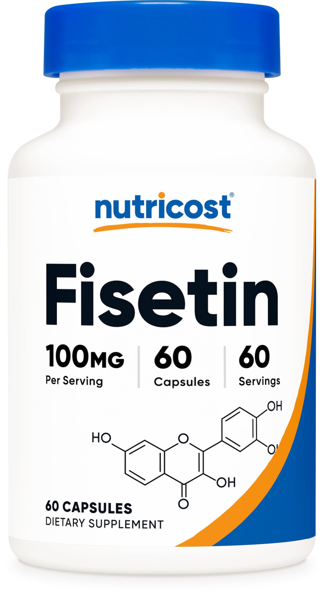 Fisetin Capsules 100mg, 60 Capsules - Natural Polyphenol Antioxidant - Non-GMO, Gluten Free, and Vegan Friendly Supplement