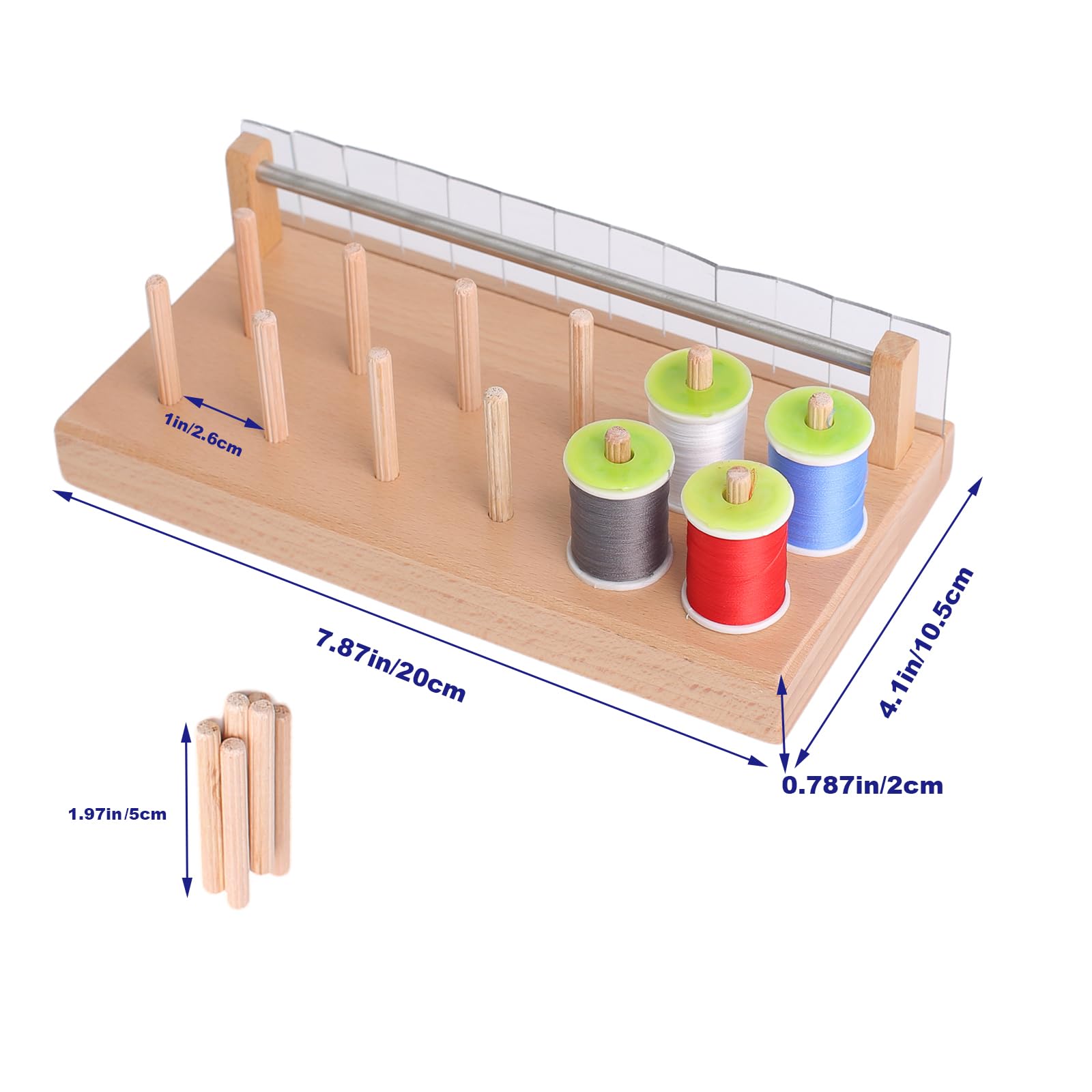 Ussuris Wooden Fly Tying Spools Thread Holder Stand, Thread Organizer for Fly Fishing Tying Materials