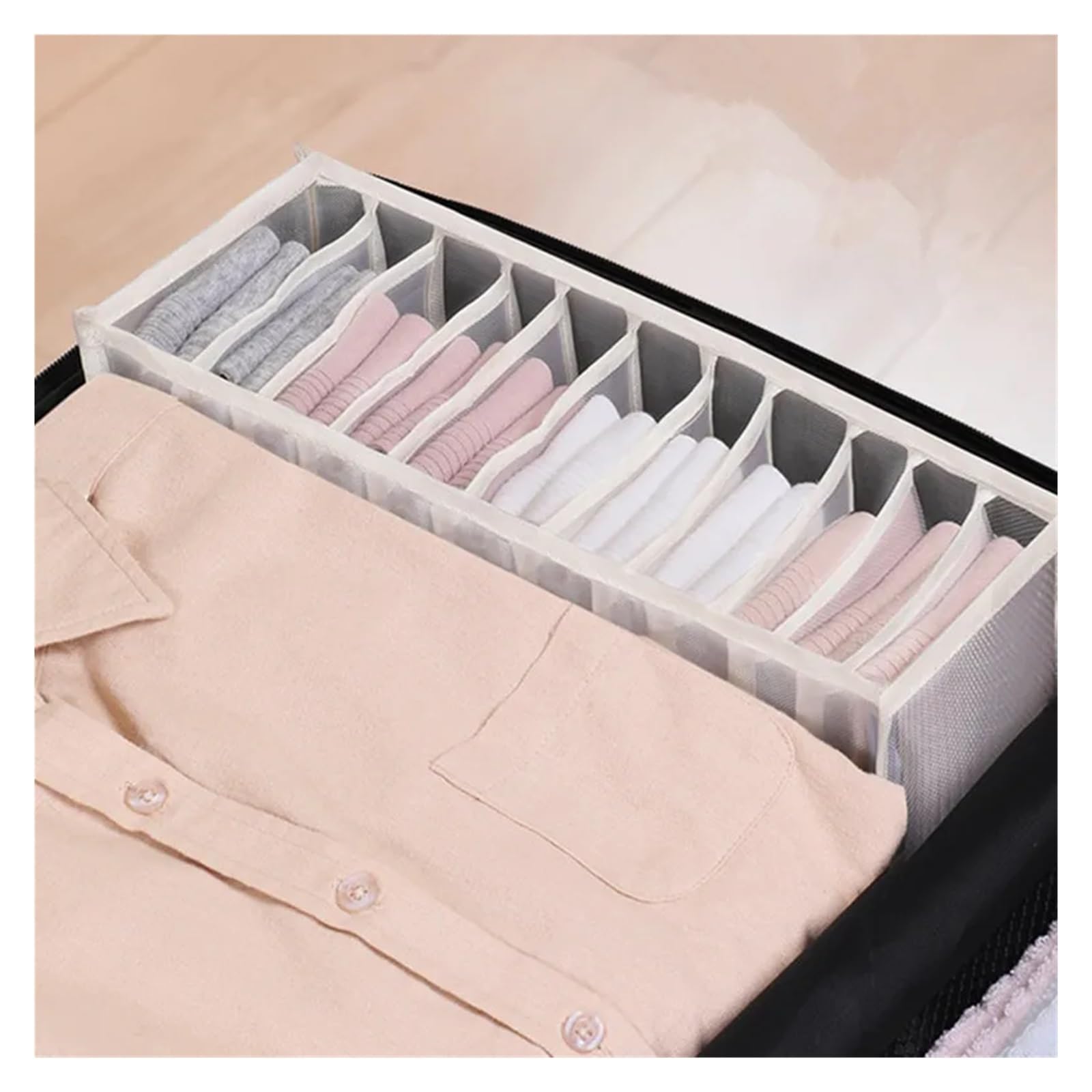 Caja de malla de nailon para ropa de bebé, ropa interior y accesorios, ideal para dormitorio y armario (5 unidades)
