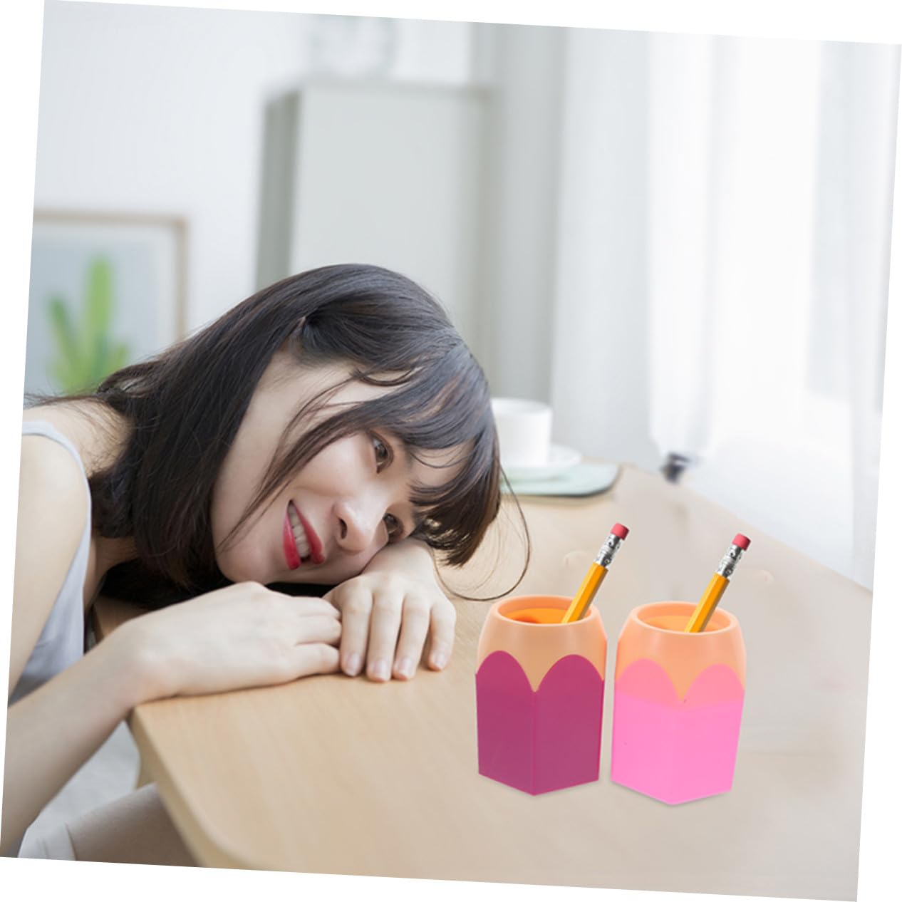 NUOBESTY Bunter Stiftehalter Platzsparend und Stilvoll Zufälliger Stil aus ABS 6 Stück mit Großem Öffnungsdesign für Schreibtisch für Abschlussatmosphäre im Klassenzimmer