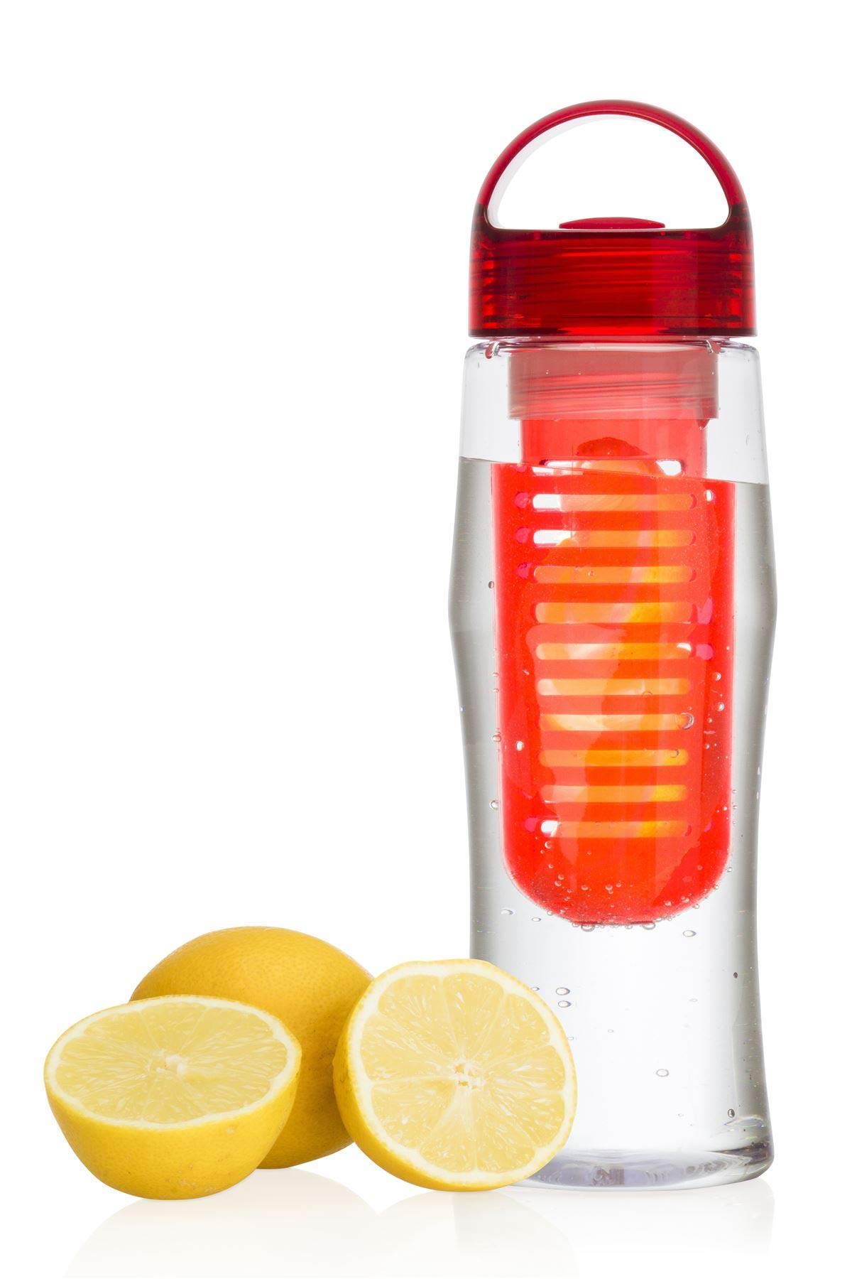 Vinsani Red Fruit Fuzer Water Bottle Health Drink Maker With Fruit Infusion Infuser Aqua Hydration