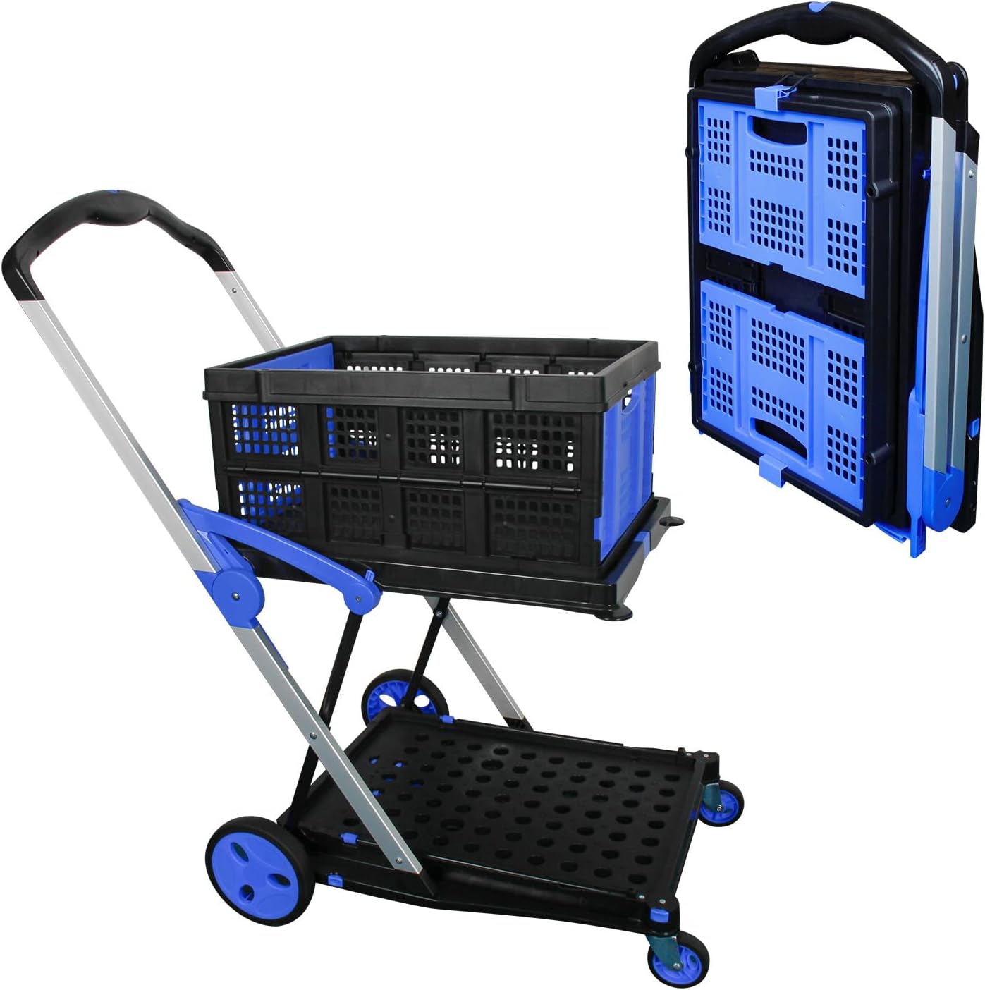 Rainberg folding trolley on wheels table on top cart with adjustable