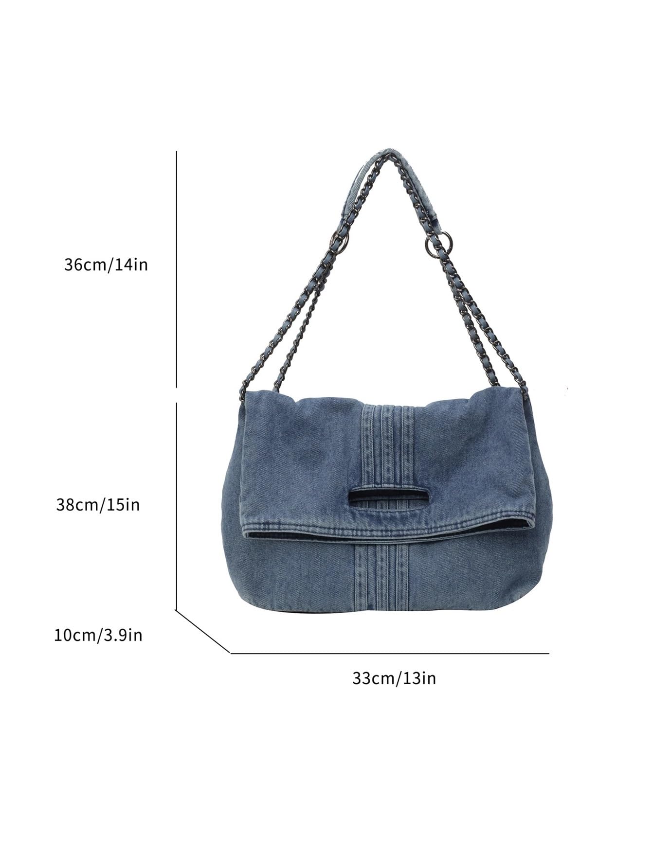 Borsa Jeans Donna Borsa da donna in denim, borsa a tracolla inclinata, tote originale retrò, pigra, grande capacità