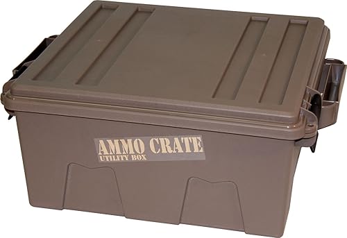 MTM ACR8-72 Ammo Crate Caja de herramientas de 7.25 pulgadas de profundidad, grande, color tierra oscura, 2 - unidades