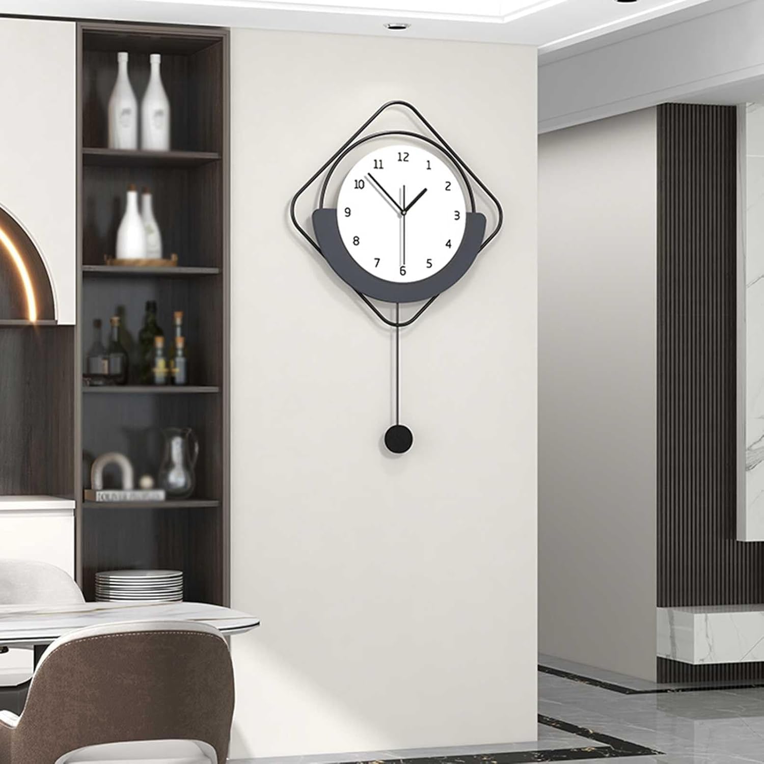 Reloj De Pared, Reloj De Pared Decorativo Y Creativo con Marco De Metal Y Esfera De MDF, Funciona con Pilas, Silencioso, Adecuado para La Decoración De La Pared De La Sala De Estar.