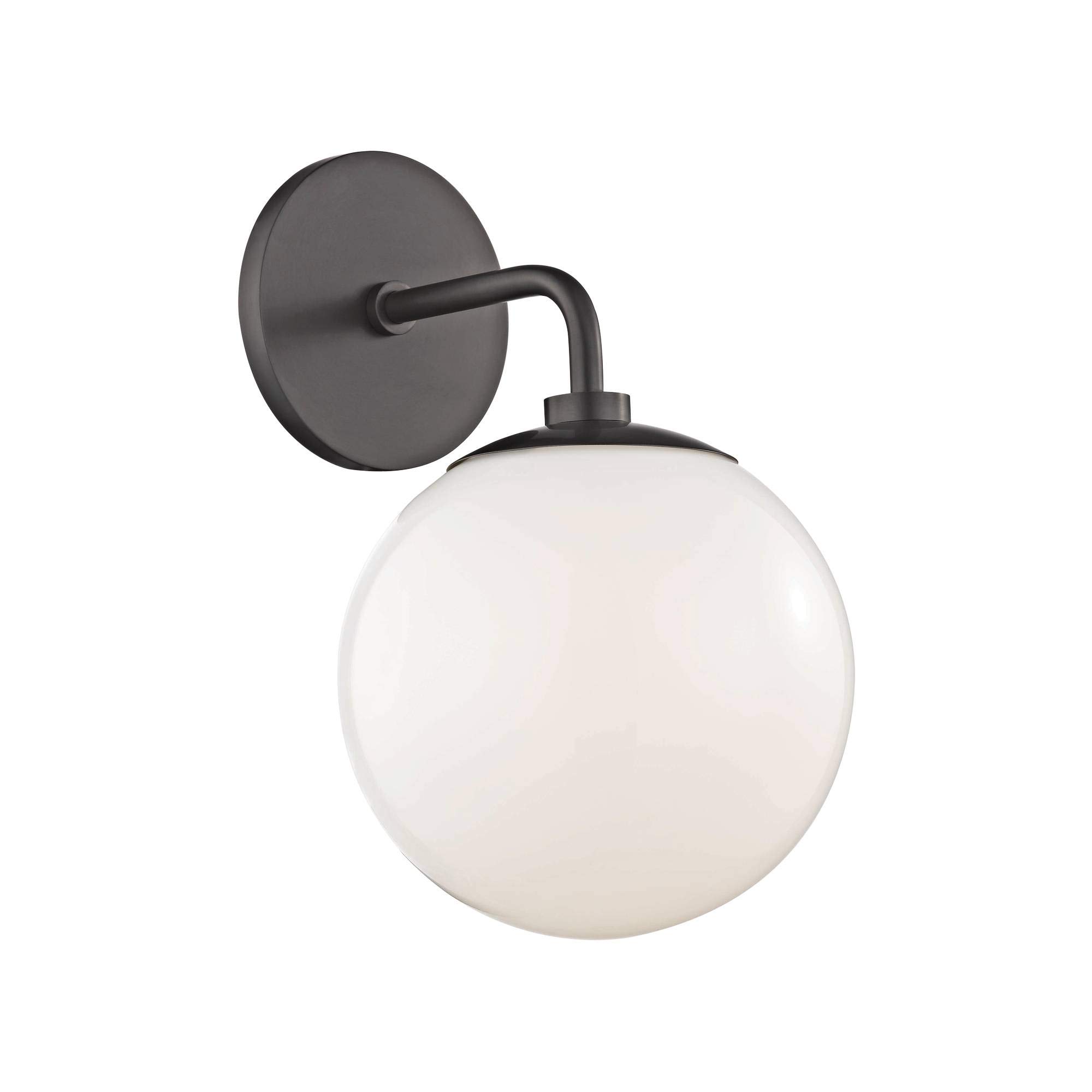 MITZI HUDSON VALLEY LIGHTINGH105101-OB Stella Wall/Sconces, 1-light, 60W, Old Bronze Finish, White Glass (7.25''W x 11.5''H)