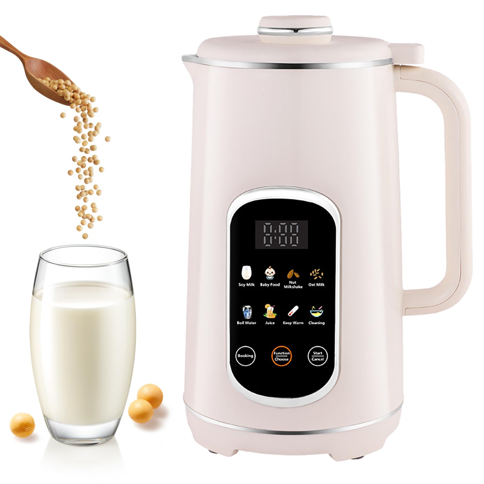 Machine à lait de soja automatique 1,2 L 12 lames écran LED minuterie 18 h maintien au chaud autonettoyant