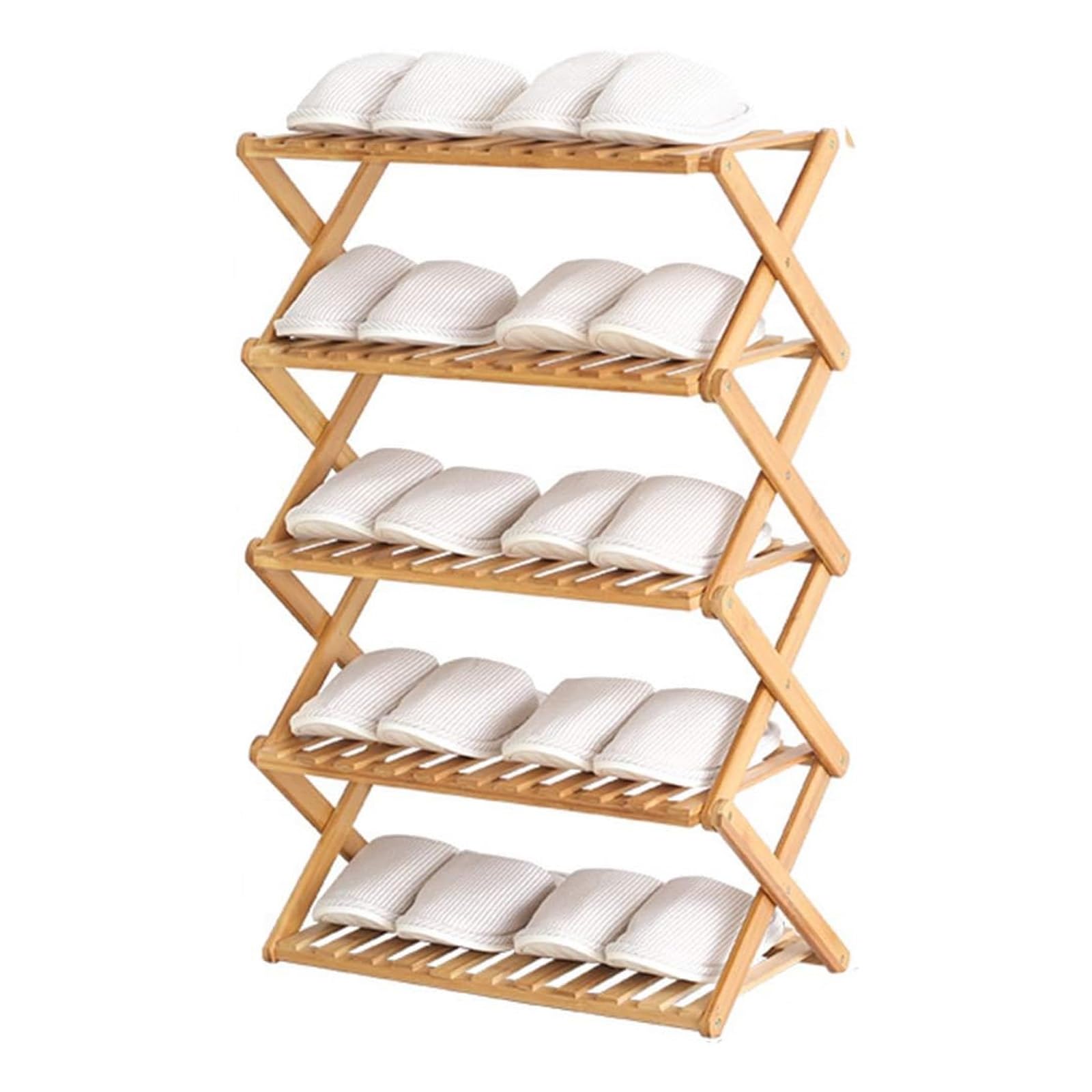 MSHGSKU Multi-Layer Bamboo Shoe Rack - 3/4/5/6 Tier Entryway nizer 50cm/70cm/100cm Wide - Stylish Storage Solution for Small Hallways Perfect for Shoes & Accessories