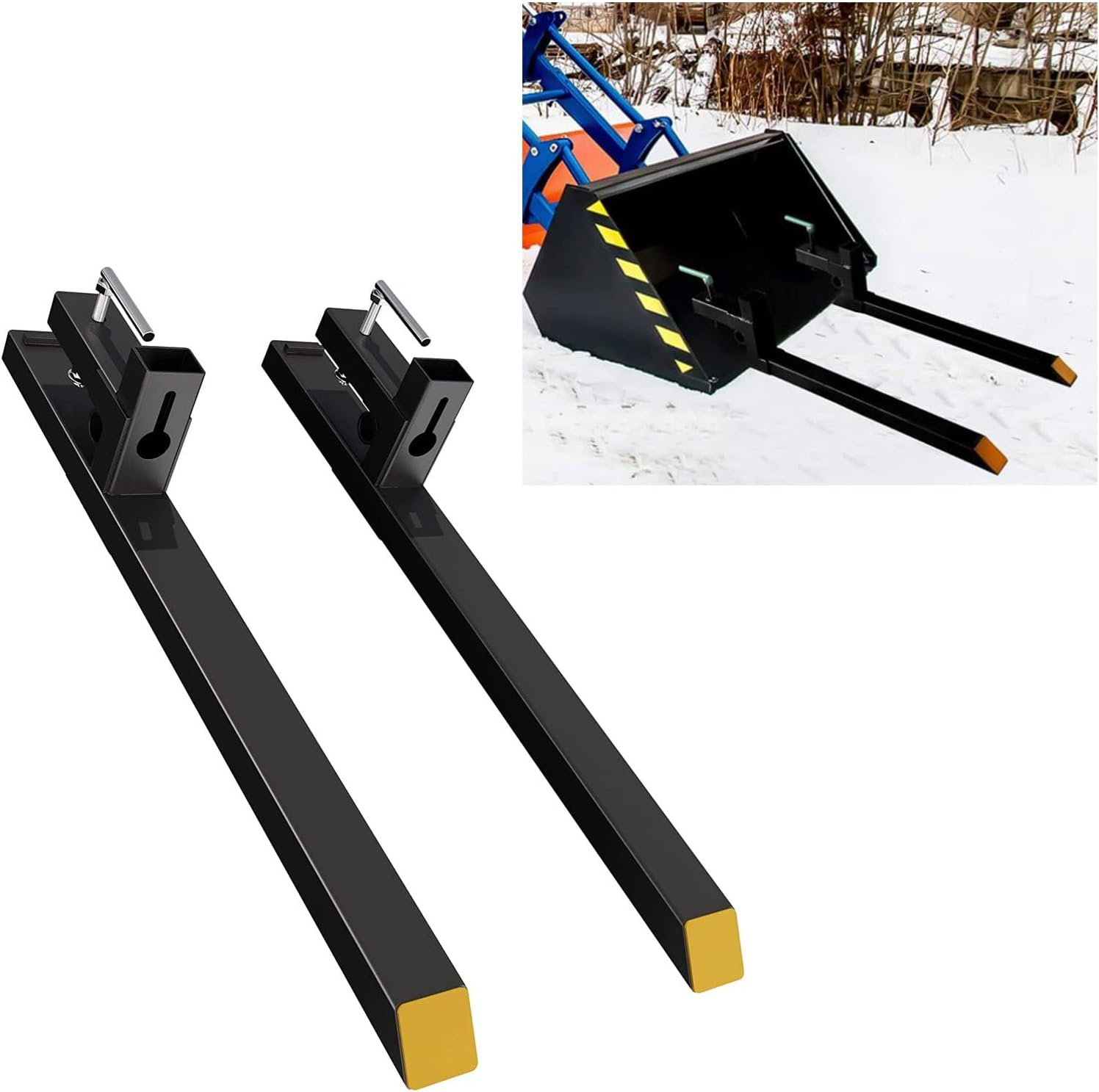 YUNYN Clamp On Pallet Forks, Tractor Forks for Bucket, Pallet Forks for Tractor