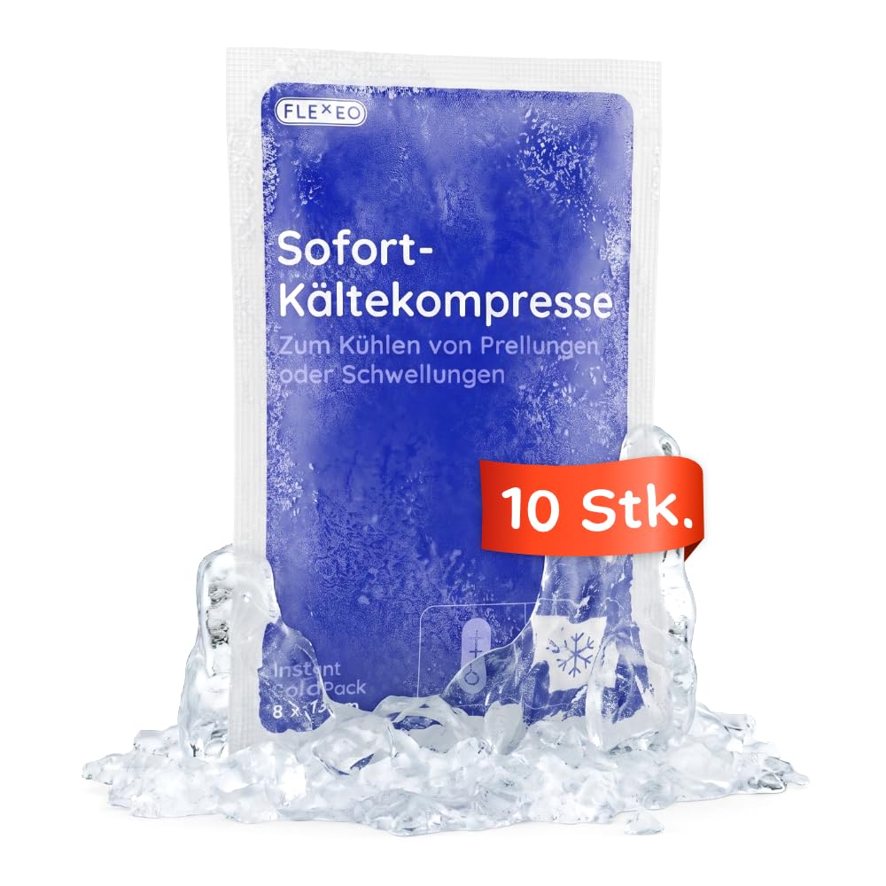 FLEXEO 10 × Sofort-Kältekompresse 13 × 8 cm (klein)