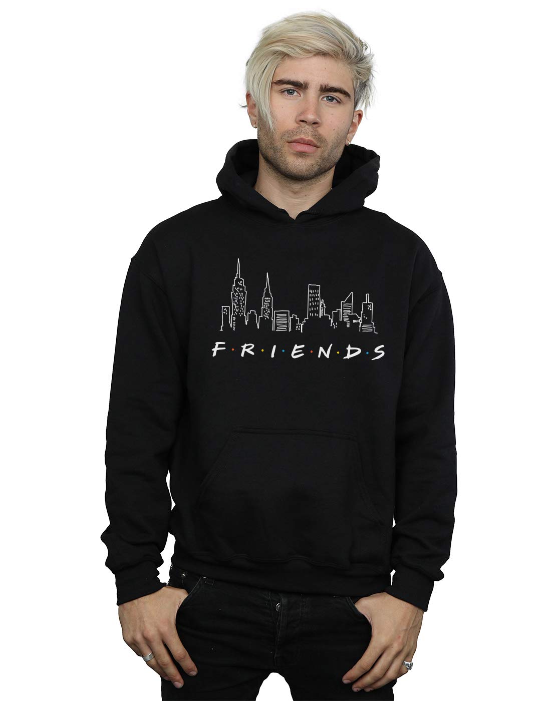 Absolute Cult Men's Black Friends Skyline Logo Hoodie XXXX-Large