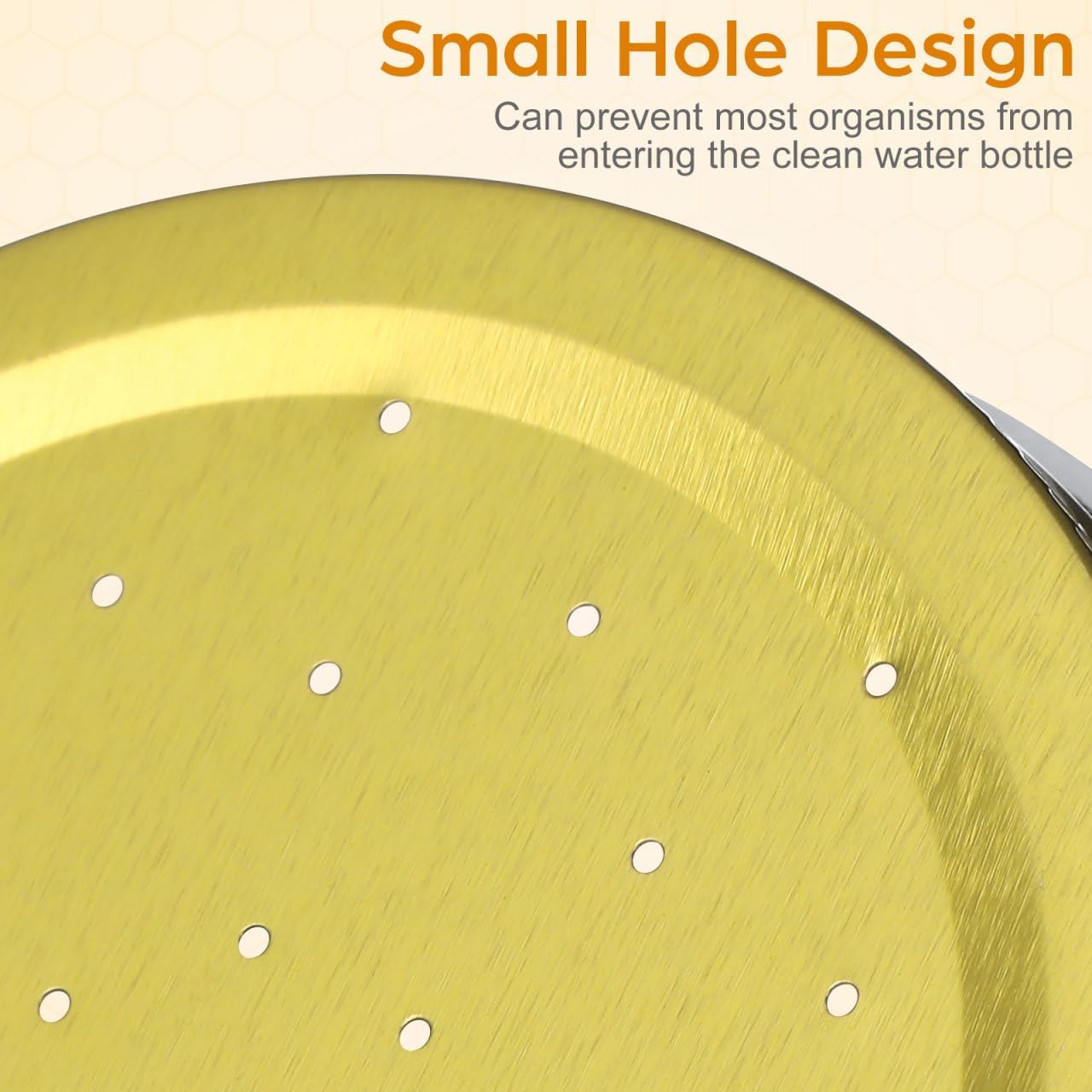 Metal Bee Feeders: Entrance Feeders 4pcs Honeybee Hive Feeders Mason Jar Lids Water Feeder for Bee Feeding Beekeeping Equipment Tools, 7.30X7.30X1.50CM - Image 4