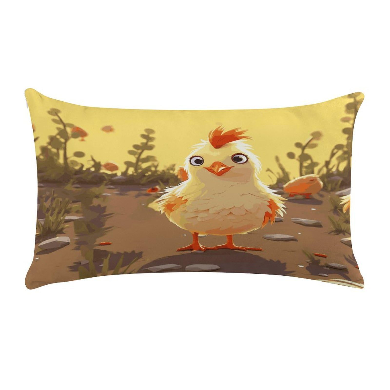 Chicken Chick Pillow Cover Super Soft Pillowcase Luxury Cozy Fuzzy Velvet Pillow Shams Breathable Standard Pillow Cases with Zipper Wrinkle-Free Pillow Cover 12 "×20 "