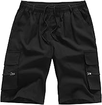 YOUTHUP Short Cargo Homme Été Pantalon Sport Décontracté Taille Élastique Respirant 4 Poches Multifonction