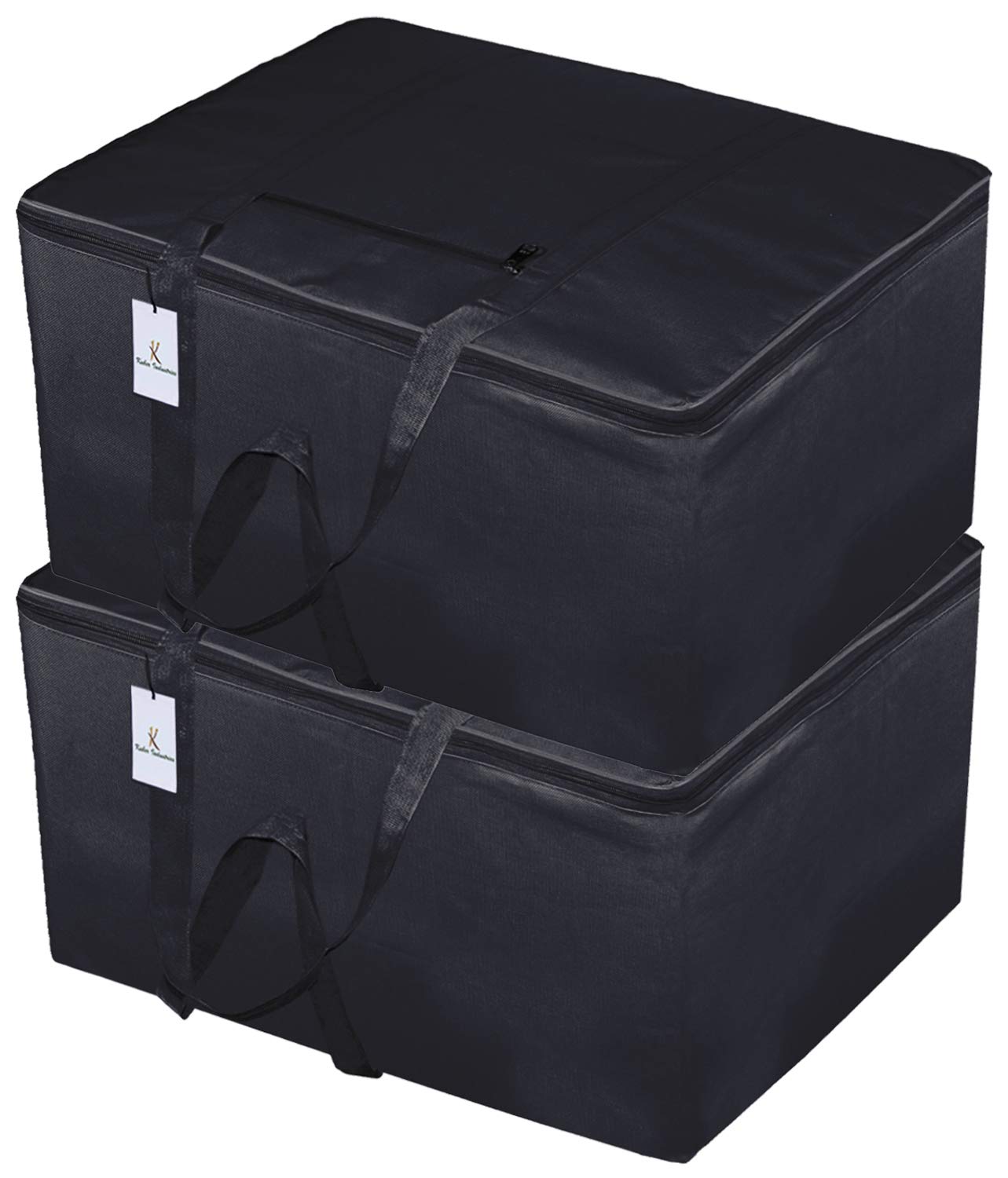 Kuber Industries 2 Pieces Rexine Jumbo Attachi Travel Handbag - Storage Carrying Bag, Blanket Cover, Duffle, Multi-Purpose (Black) CTKTC034732-picture-39
